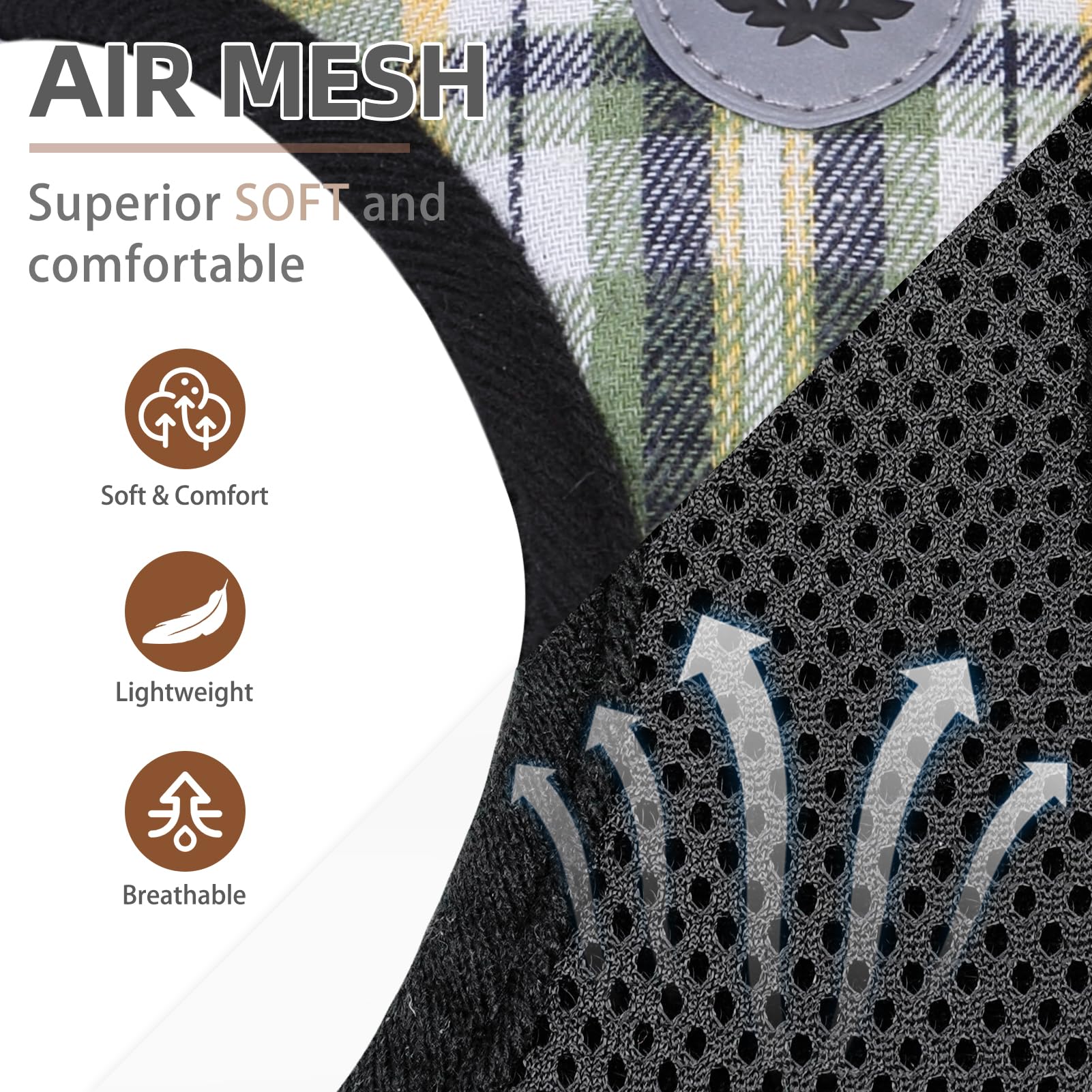 Pupteck Adjustable Dog Harness Collar And Leash Set Step In No Pull Pet Harness For Small Medium Dogs Puppy And Cats Outdoor Walking Running, Soft Mesh Padded Reflective Vest Harnesses, Grn&Ylw, Xs