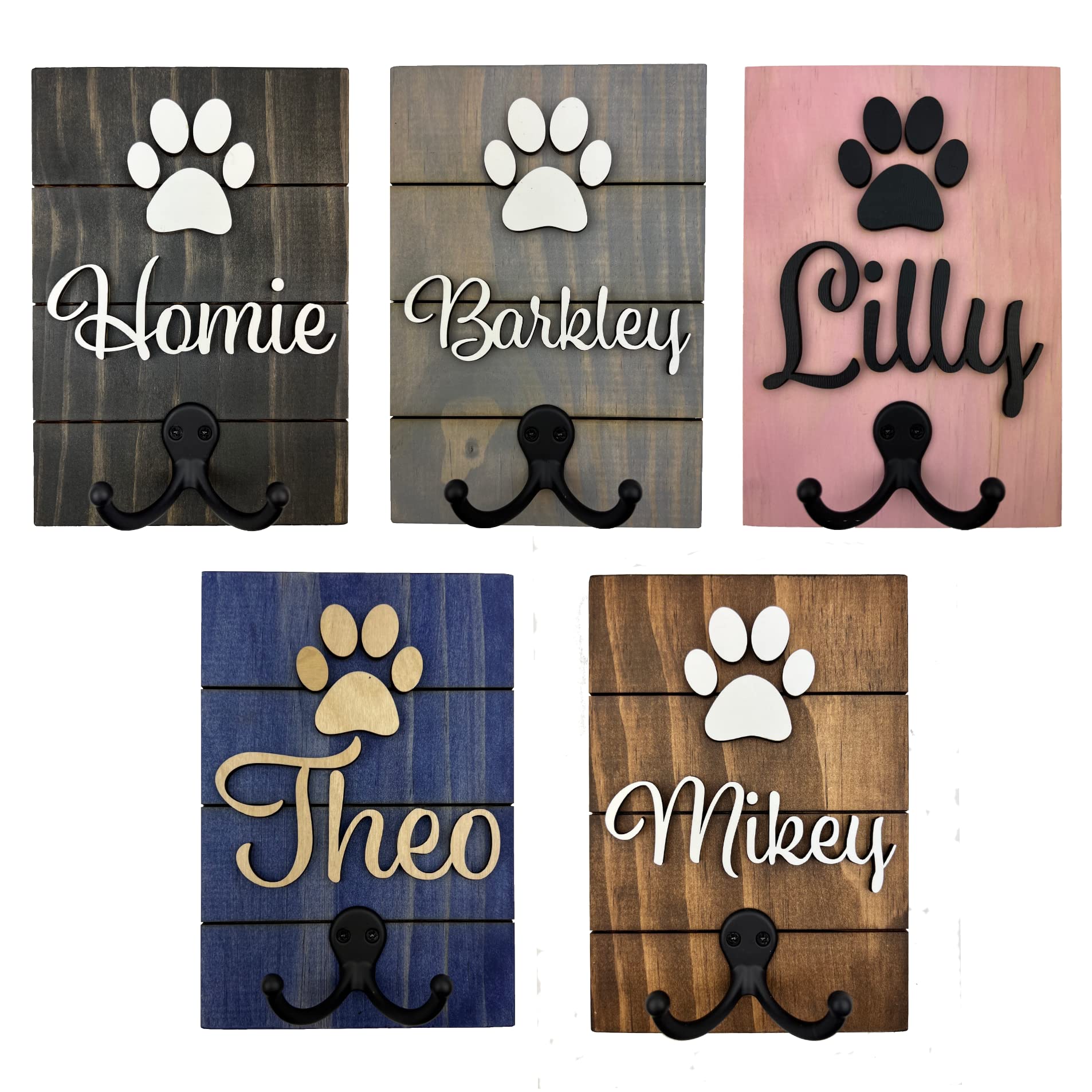 Personalized Dog Leash Holder 3D Letters, Custom Pet Leash Holder