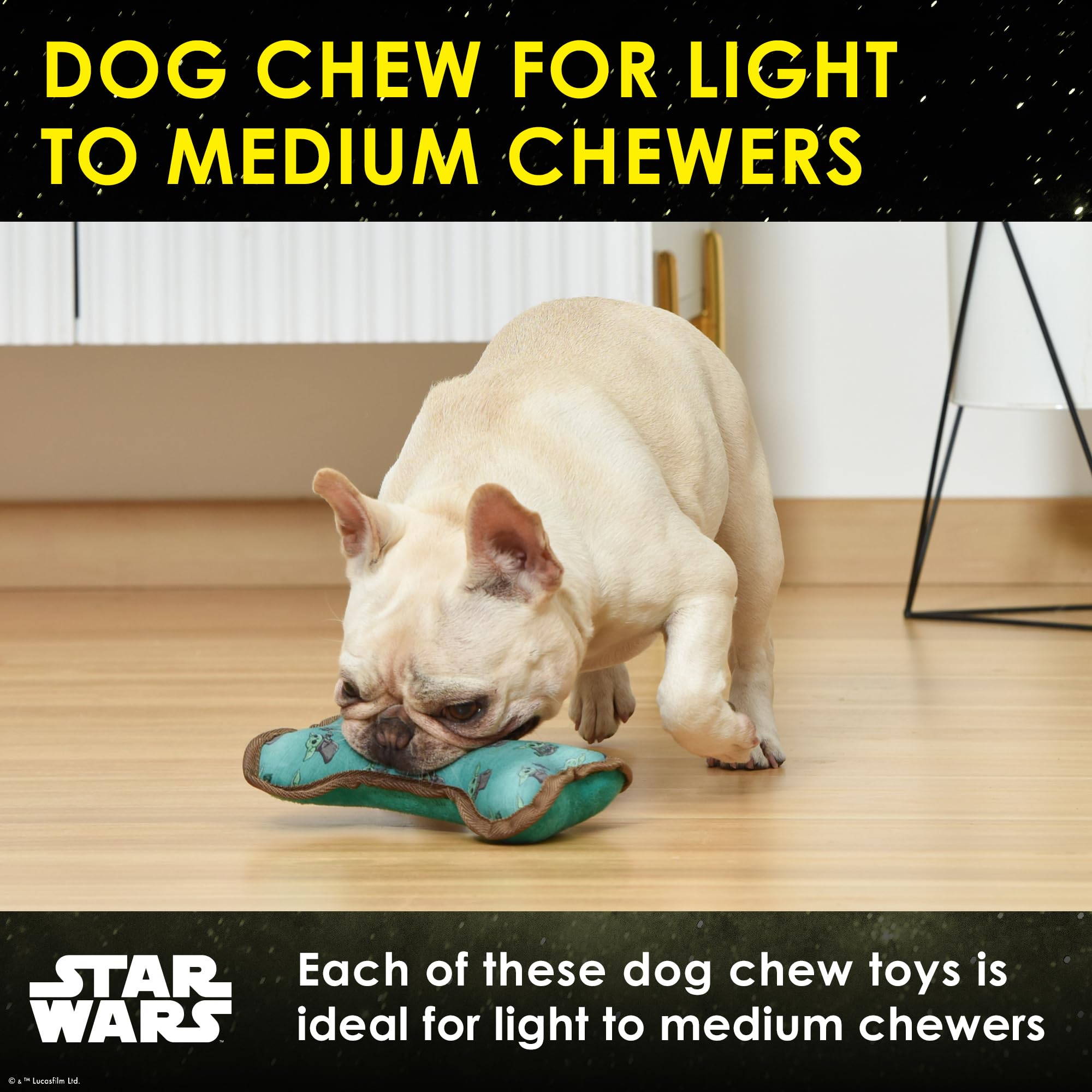 STAR WARS for Pets The Mandalorian 3 Piece Gift Set for Dogs, Includes 9 Mandalorian Plush, 9 GROGU Plush, and Oxford Bone Shape