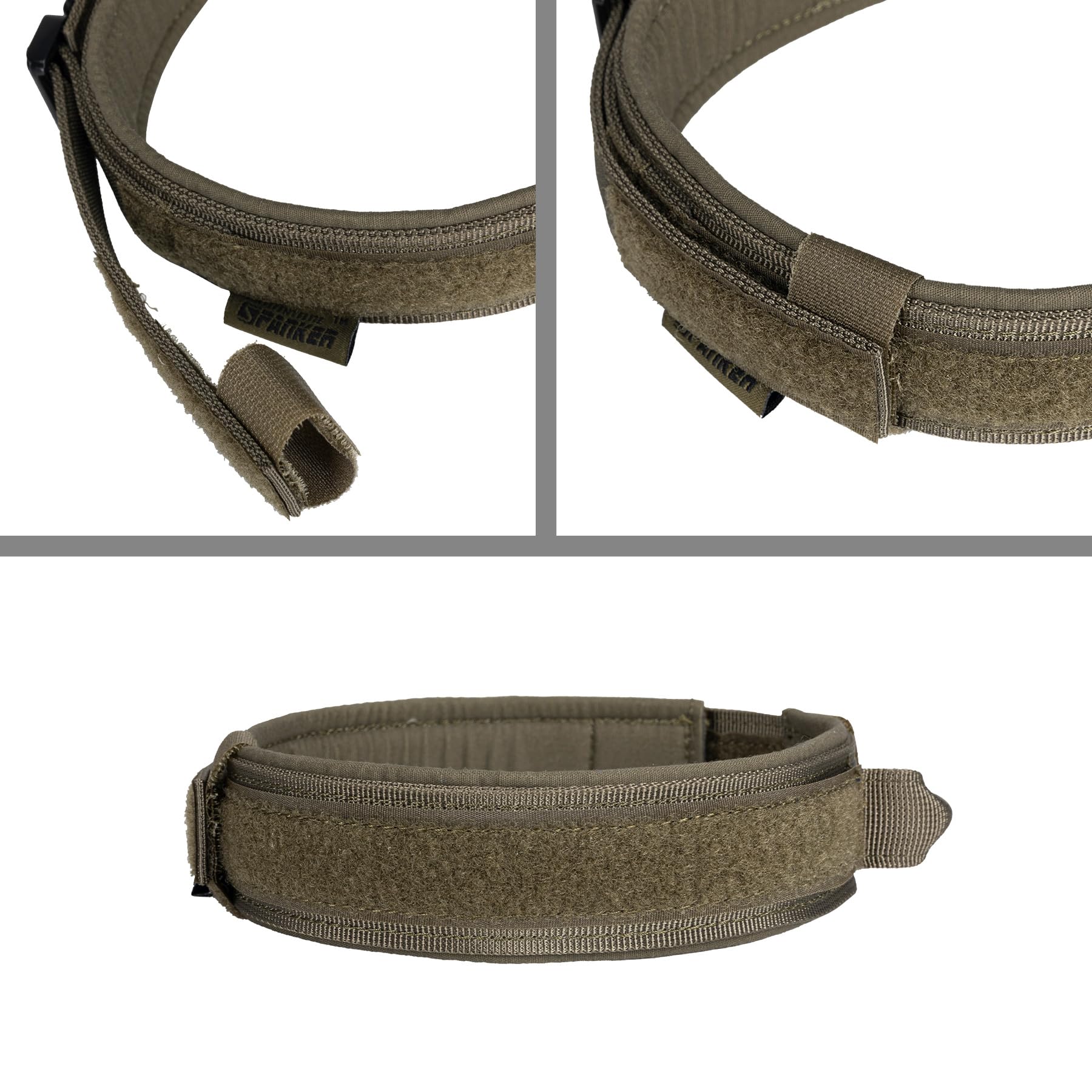 Excellent Elite Spanker Tactical Dog Collar Nylon Adjustable K9 Collar Military Dog Collar Heavy Duty Metal Buckle With Handle(Ranger Green-L)