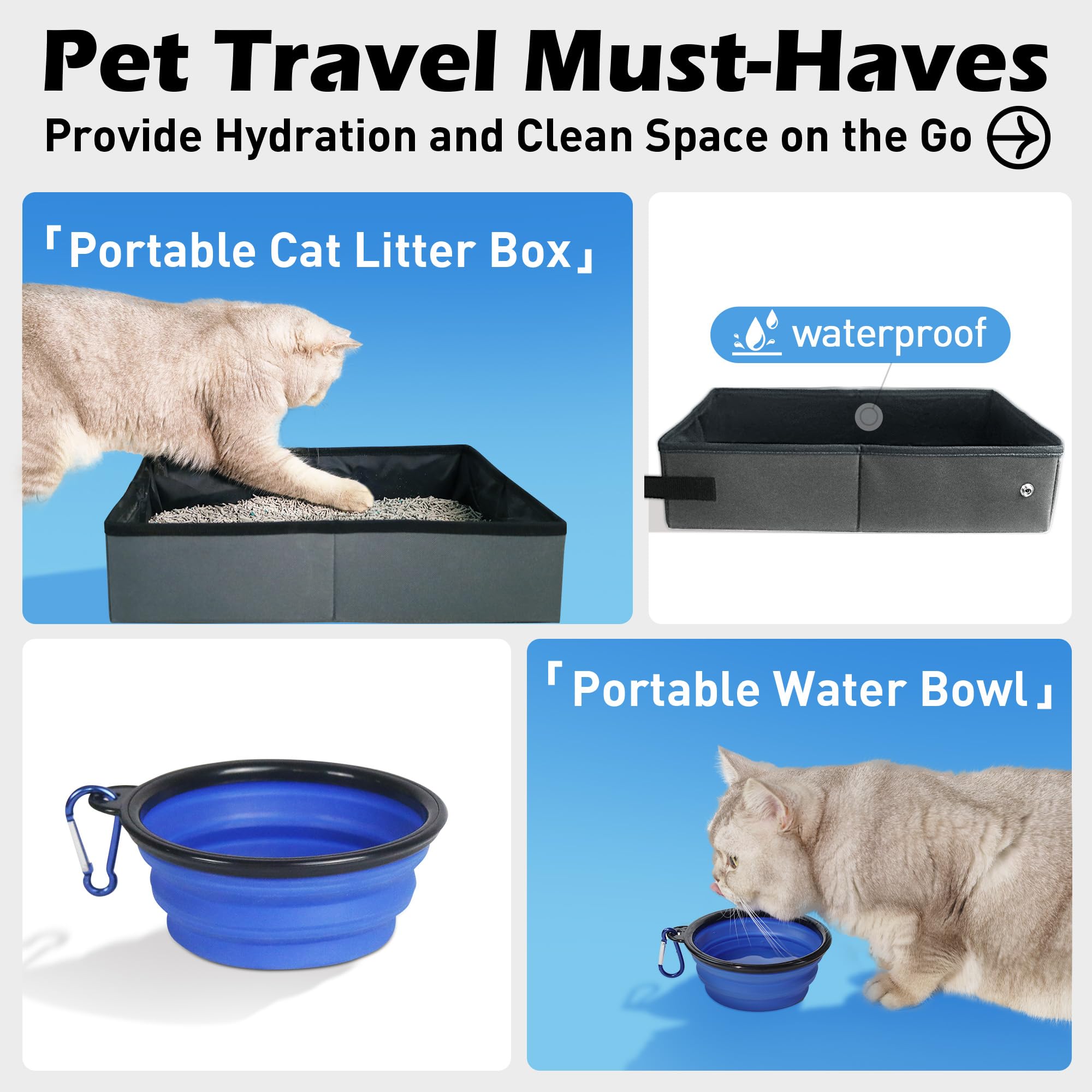 Prutapet Large Cat Carrier 24''X16.5''X16.5'' Soft-Sided Portable Pet Crate For Car Traveling With Collapsible Litter Box And Bo