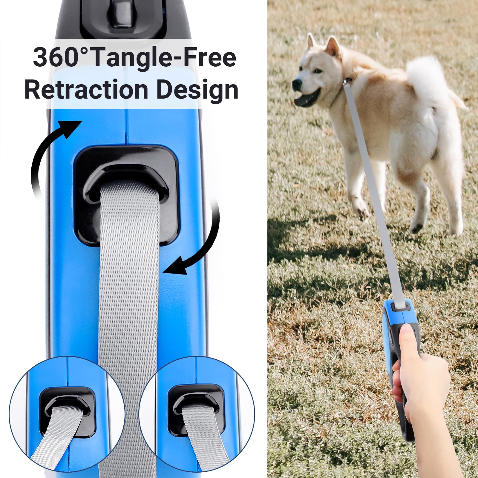 Segarty Dog Leash Retractable For Large Medium Dogs, 16Ft Heavy Duty Walking Dog Leash For Dogs Up To 110Lb, Anti-Slip Handle 36