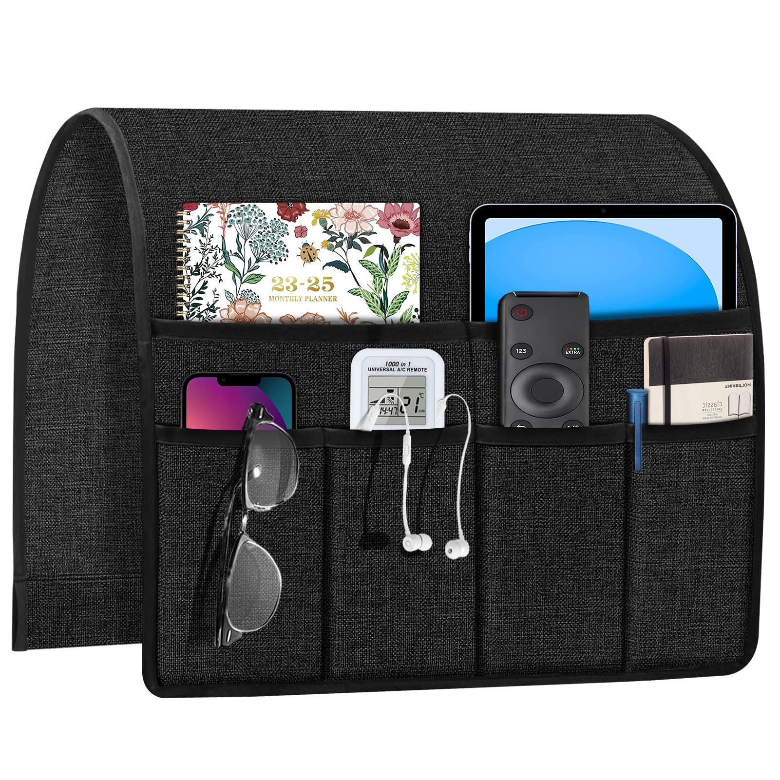 Joywell Remote caddy couch Remote control Holder for Recliner Sofa Armrest Organizer Non Slip Arm chair caddie with 6 Pocket Sto