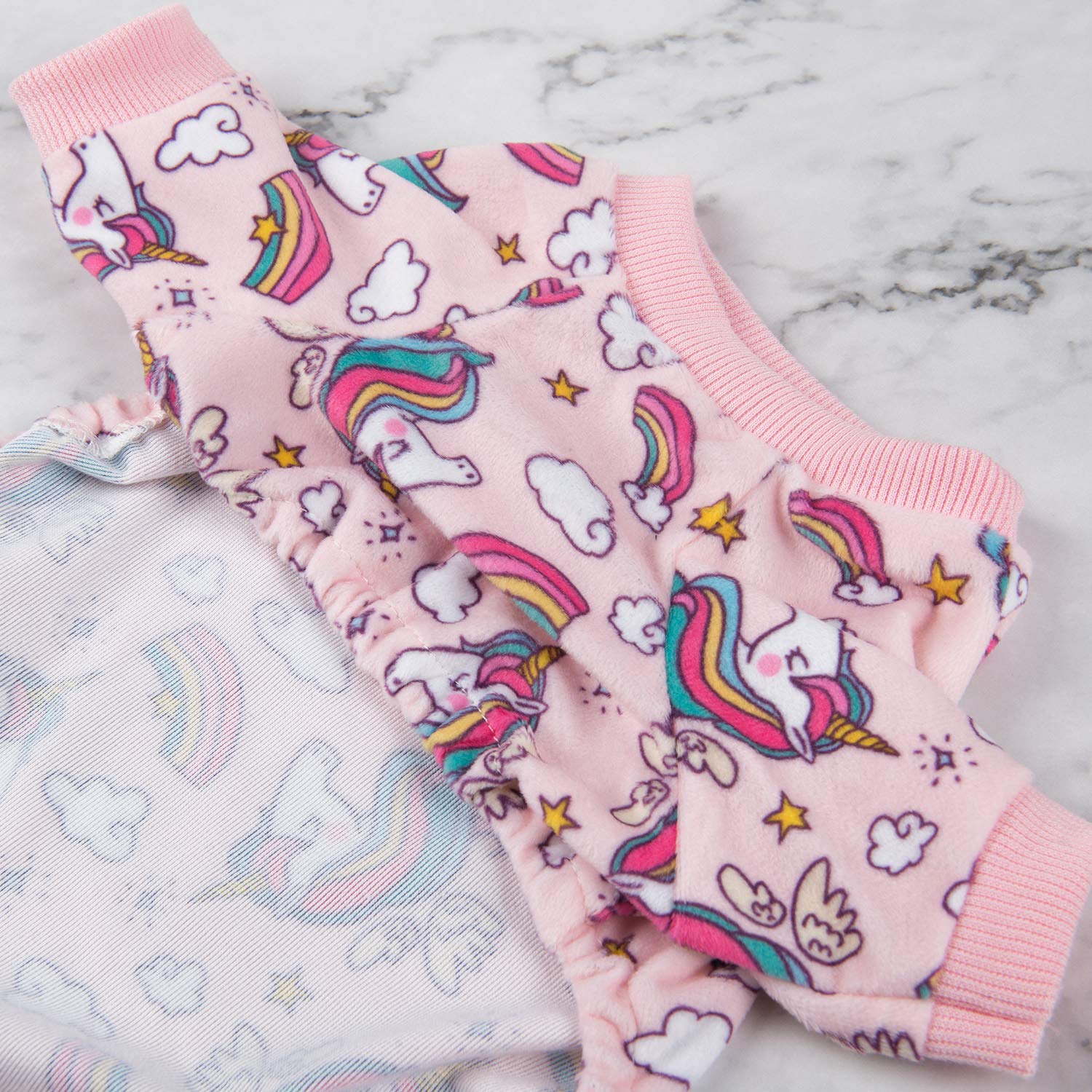 Cutebone Dog Pajamas Pink Unicorn Dog Apparel Dog Jumpsuit Pet Clothes Pajamas Puppy Clothes P67S