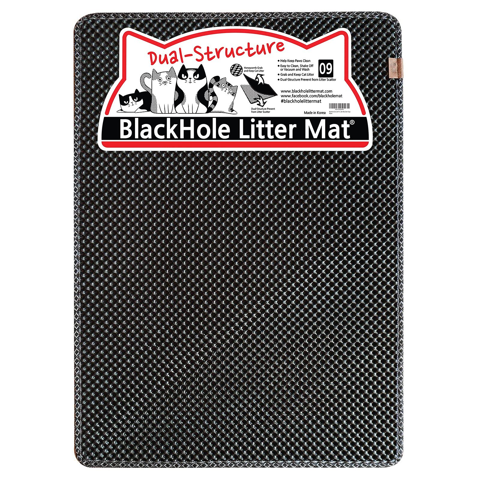 BlackHole Litter Mat Blackhole Cat Litter Mat  ExtraLarge Size Rectangular 36inch X 25inch (Dark Gray)