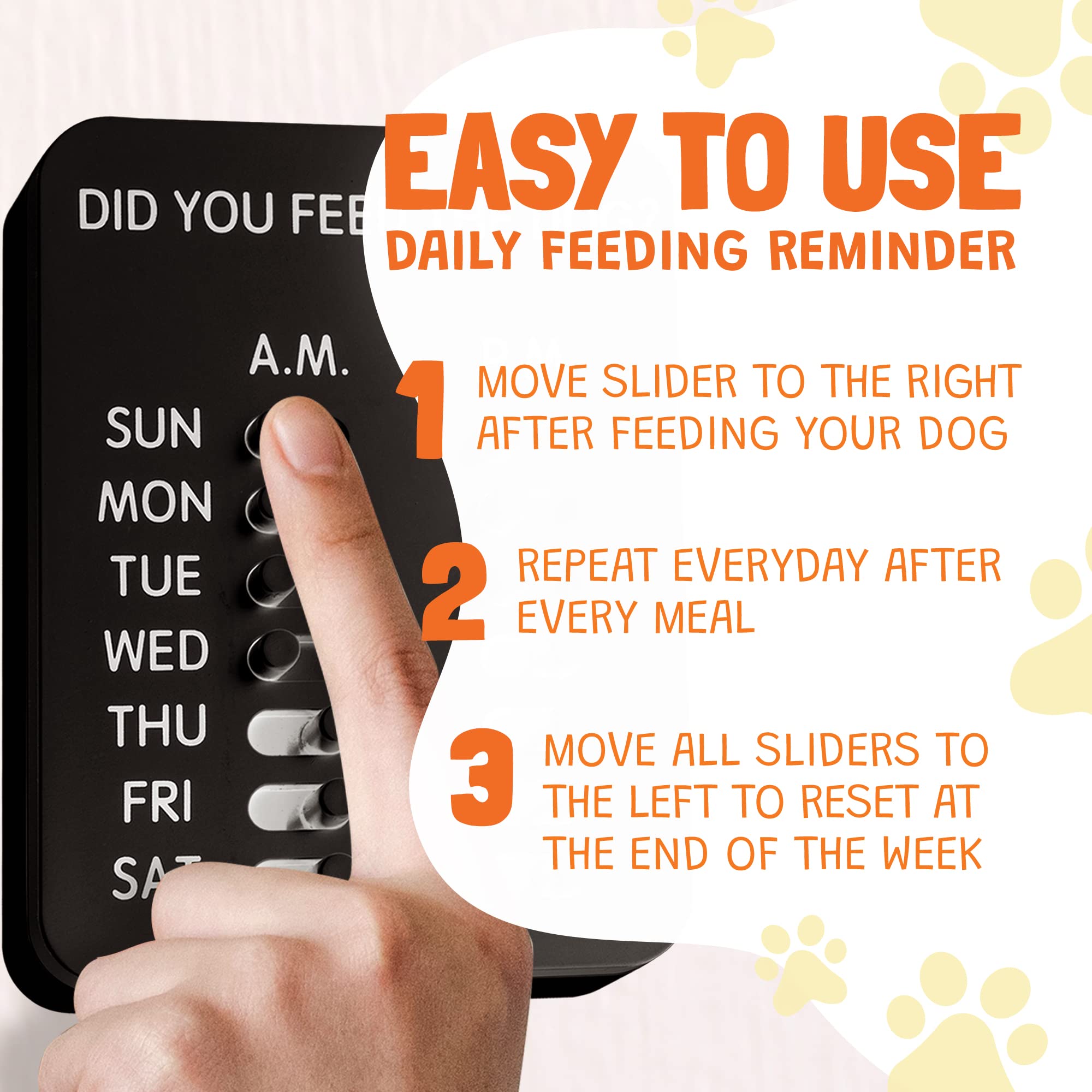 Did You Feed The Dog? (Black) Pet Feeding Reminder, Magnetic, Sliders, Wall-Mount