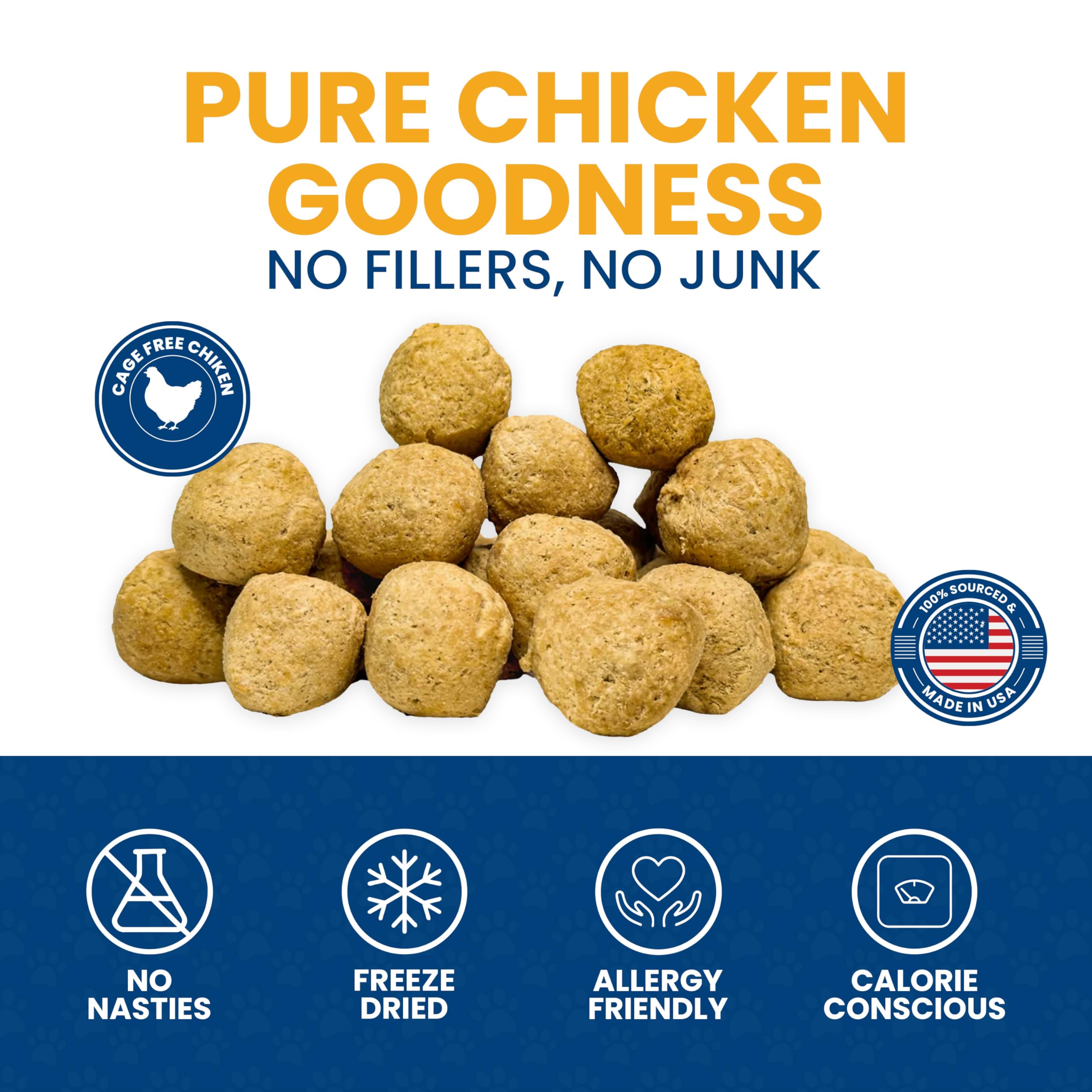 Brightway Pets Primal Protein Bites - Freeze Dried Raw Chicken Dog Treats | High Protein, Cage-Free Chicken & Liver | Made in US