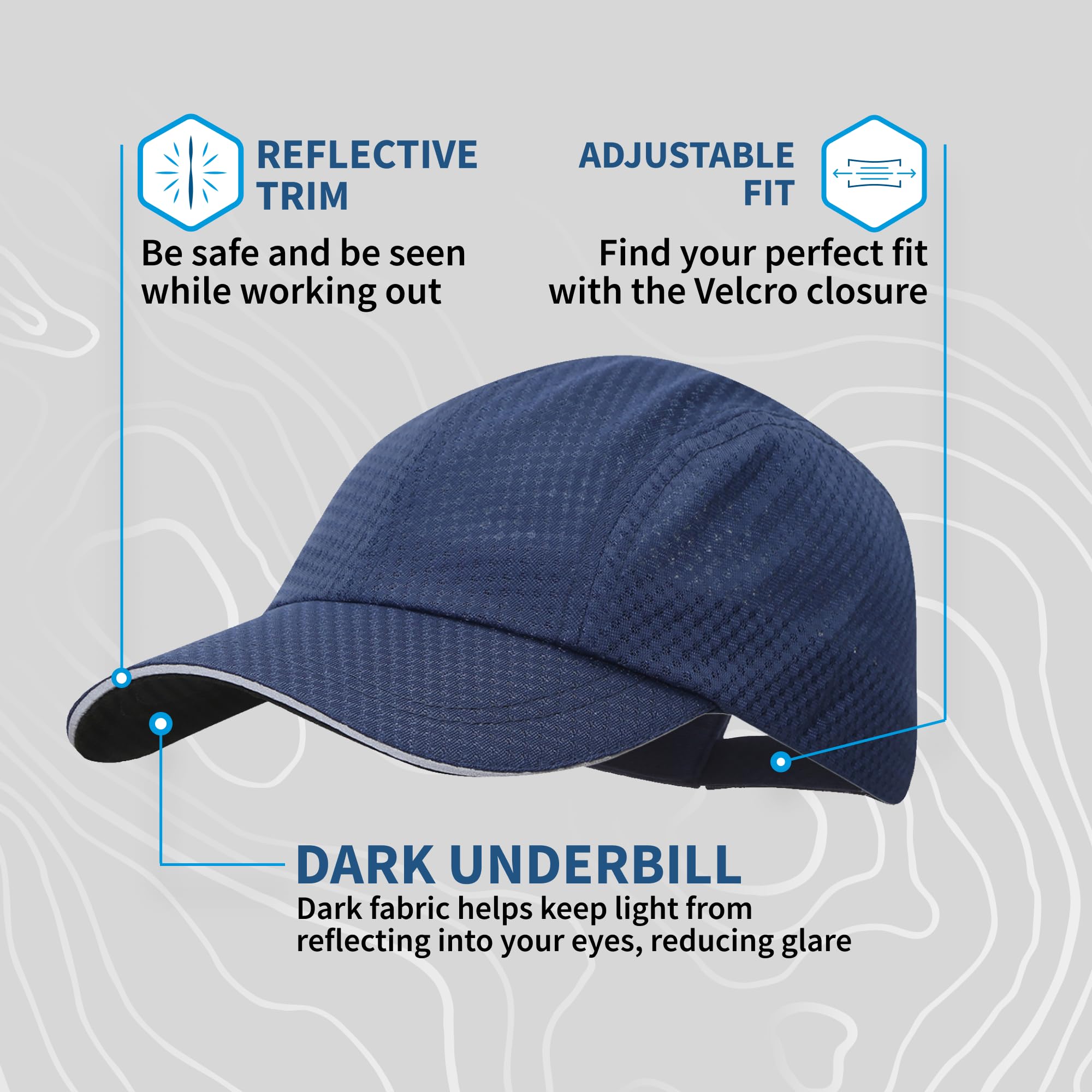 TrailHeads Womens Race Day Running cap-Performance Hat - Navy