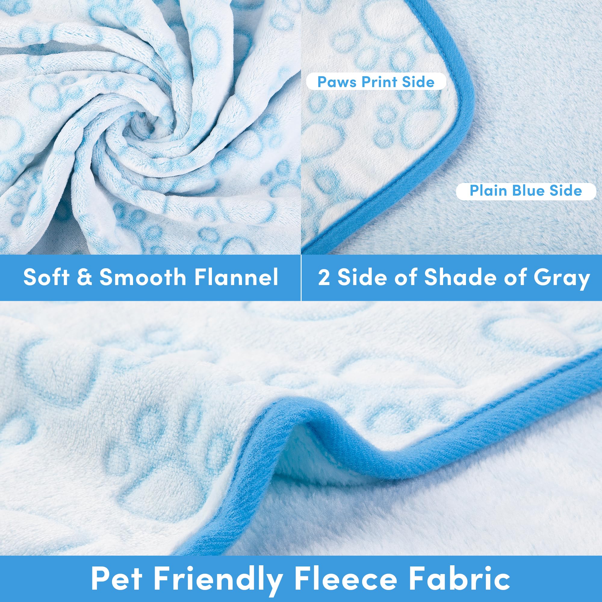 Stuffed Premium Soft Dog Couch Blanket, With Flannel Cute Paw Print, 30 * 70 Inches, Cat Blanket Puppy Supplies Dog Products Stu