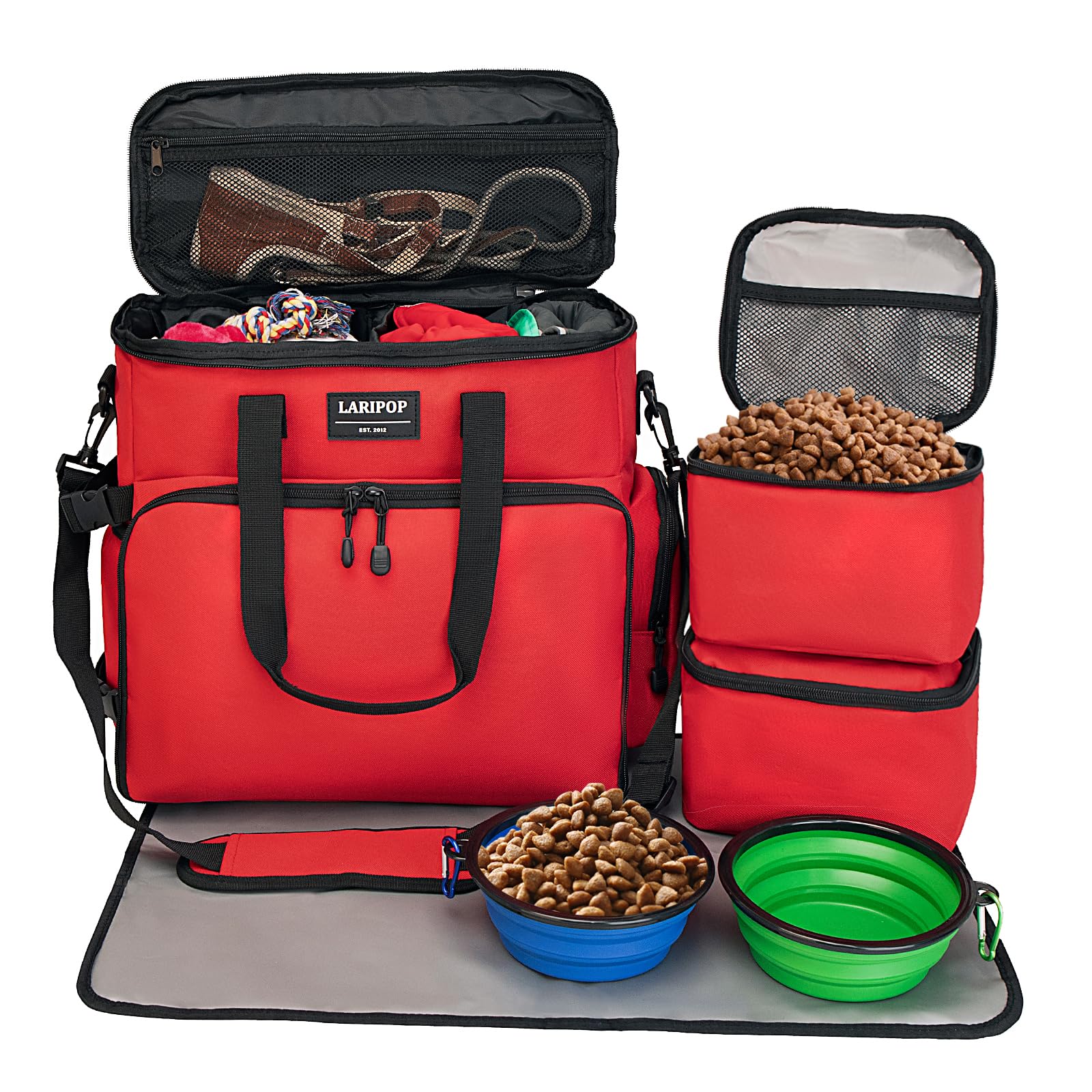 Laripop Dog Travel Bag,Weekend Pet Travel Bag Set For Dog And Cat,Airline Approved Tote Multi-Function Dog Bags For Traveling,In