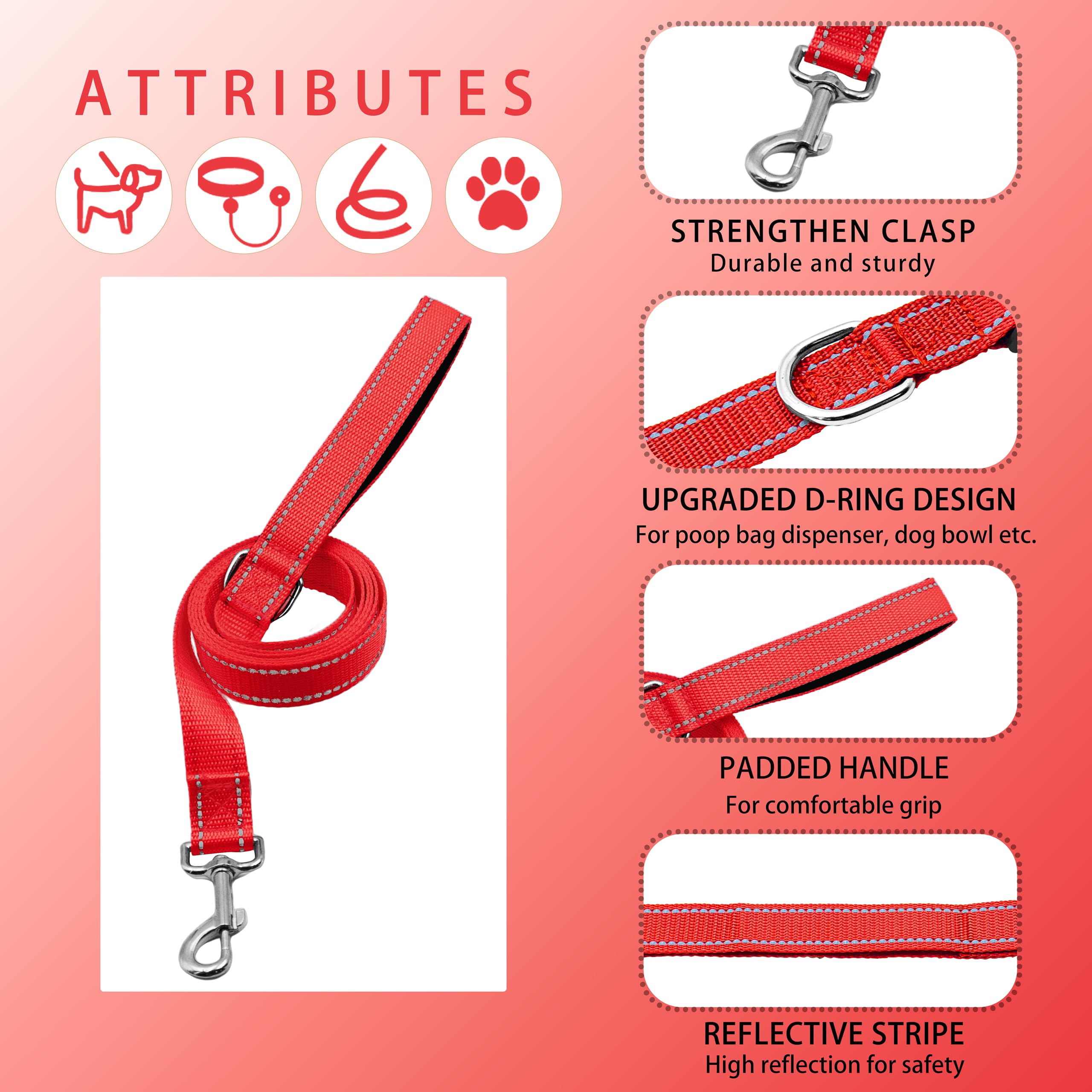 Maiiu Reflective Dog Collar With Safety Locking Buckle, Adjustable Soft Breathable Nylon Collars For Small, Medium And Large Dog