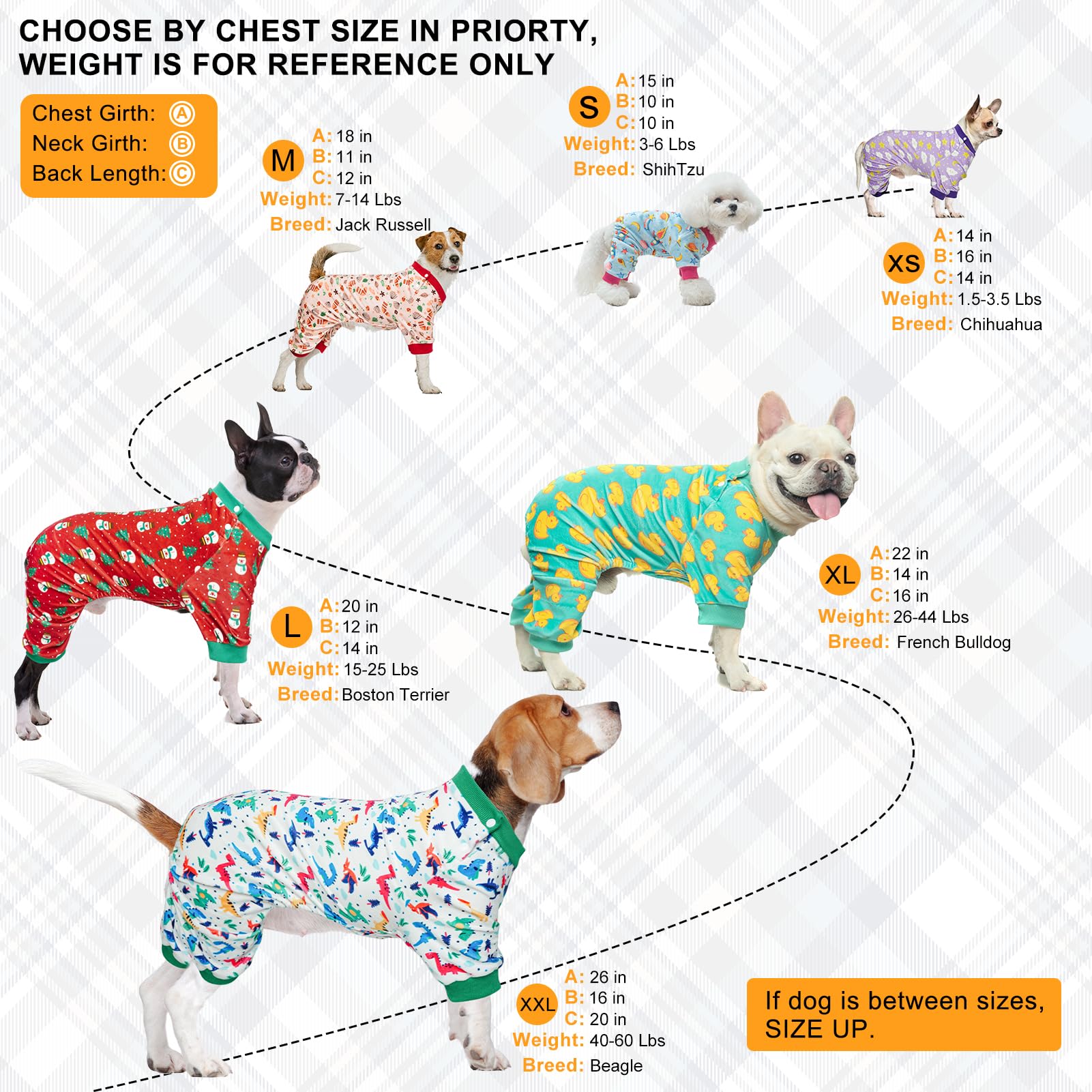 Beautyzoo Dog Pajamas Medium Sized Dog, Summer Doggie Pajamas For Boy Girl, Soft Strechy Cotton Puppy Pjs Jammies Onesies For Me