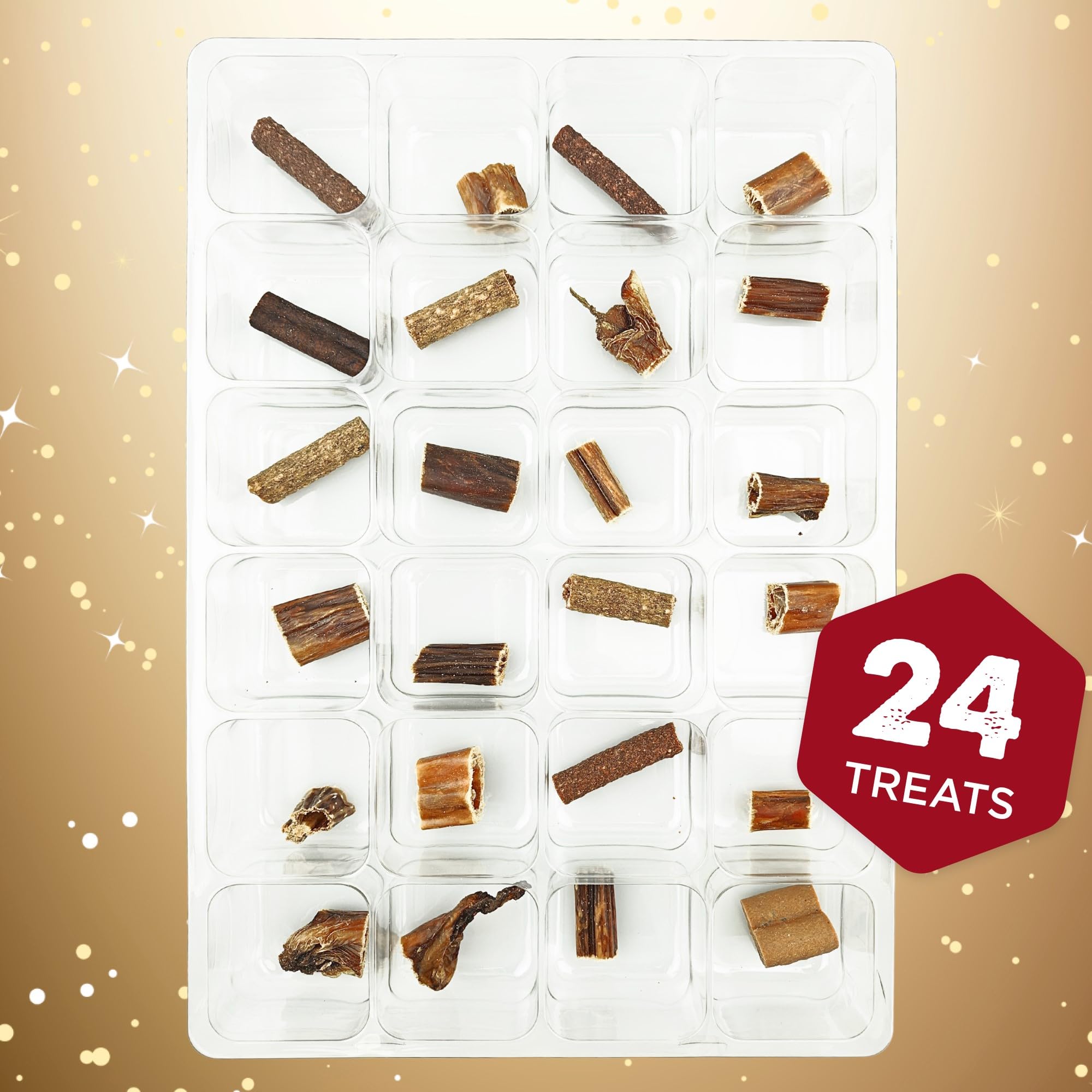 Best Bully Sticks 2024 Dog Advent Calendar with Dog Treats - 24 Days of Joy - All-Natural Chicken & Beef Treats & Chews - Health