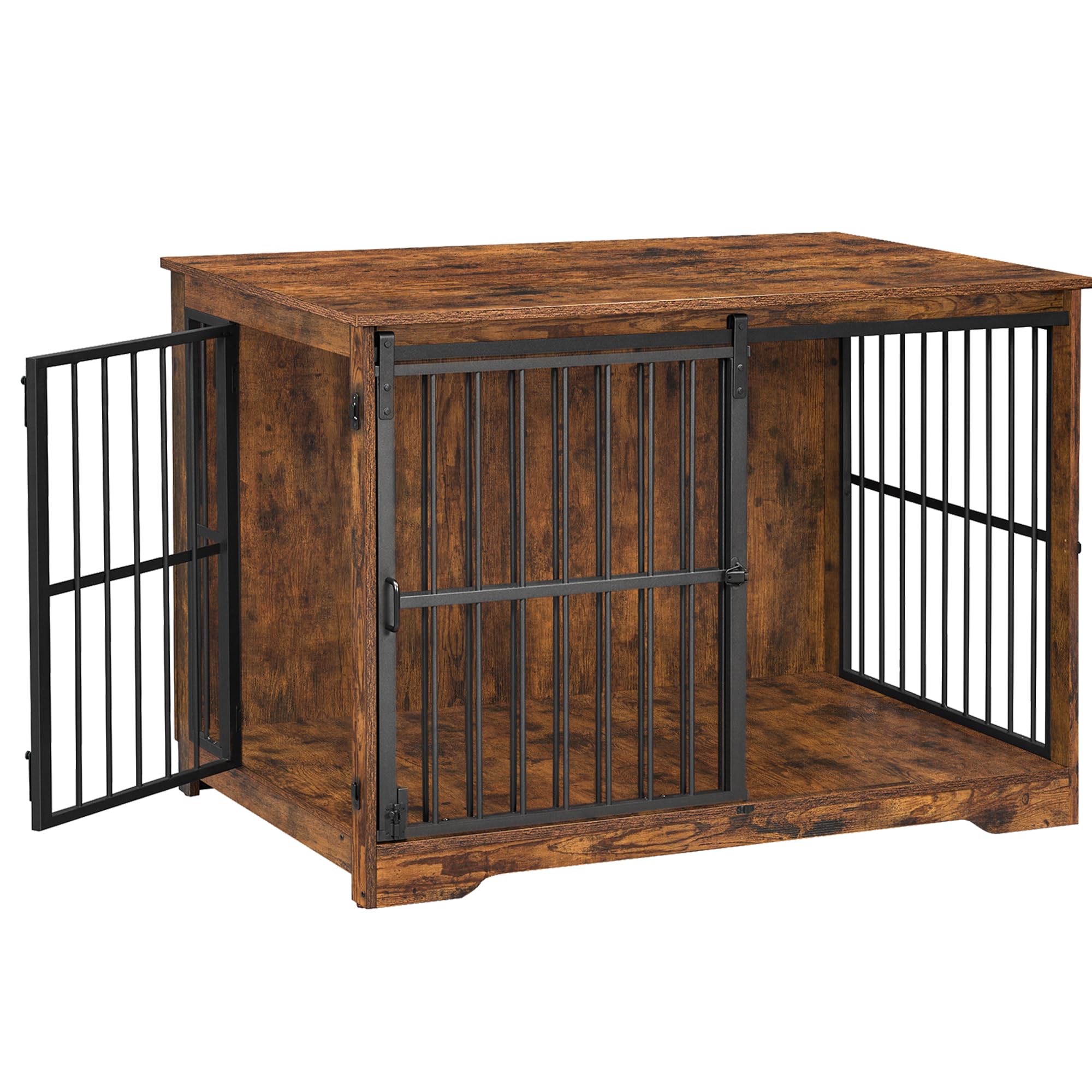 Hzuaneri XL Large Dog Crate Furniture, 44.1 Indoor Dog Kennel Furniture with Barn Door, Wooden Tall Dog Crate, Heavy Duty Dog Ca