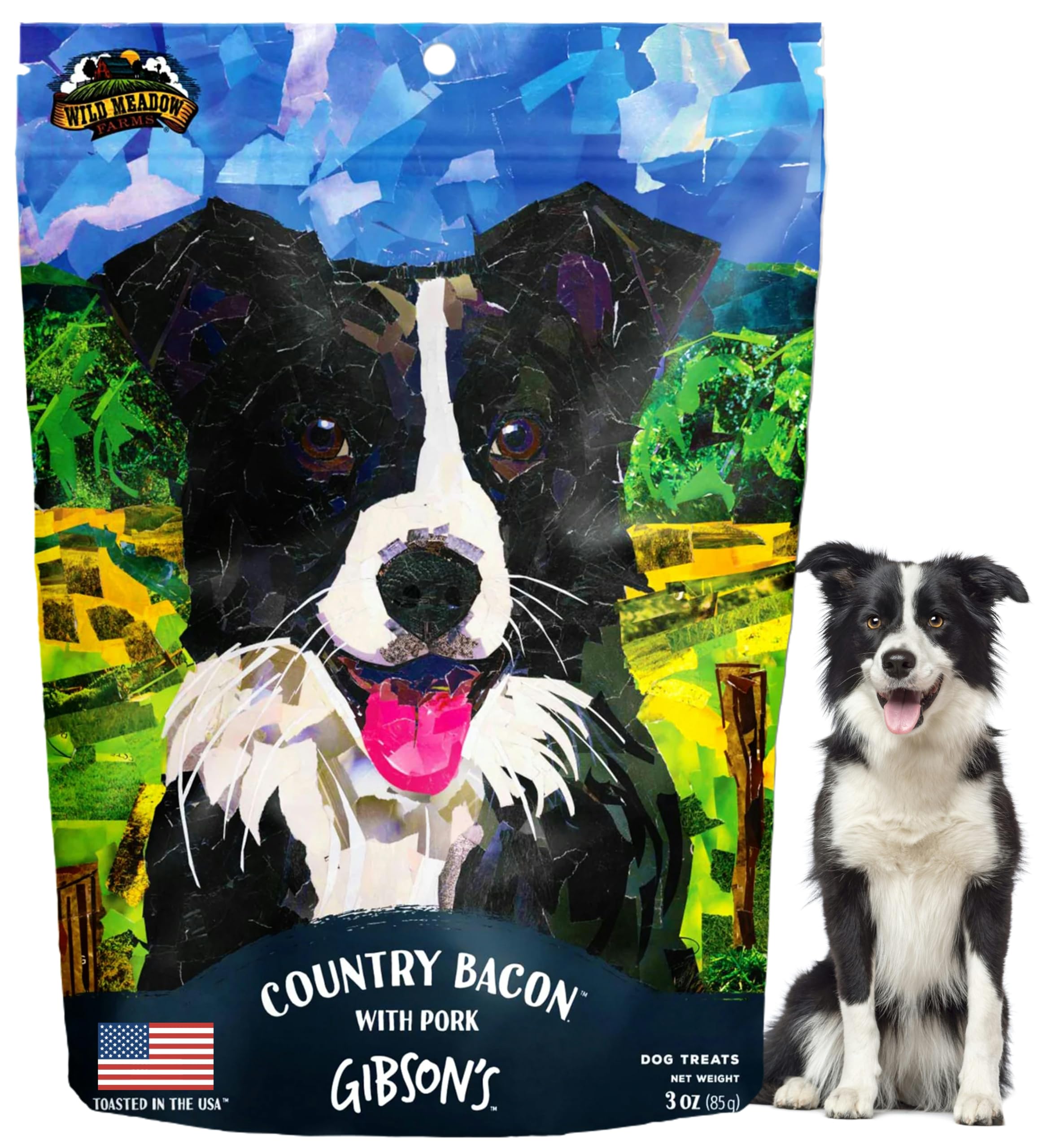 Wild Meadow Farms - Gibsons Country Bacon with Pork, Soft Jerky Dog Treats, Crafted with Real Meat, Aromatic, and Grain-Free fo