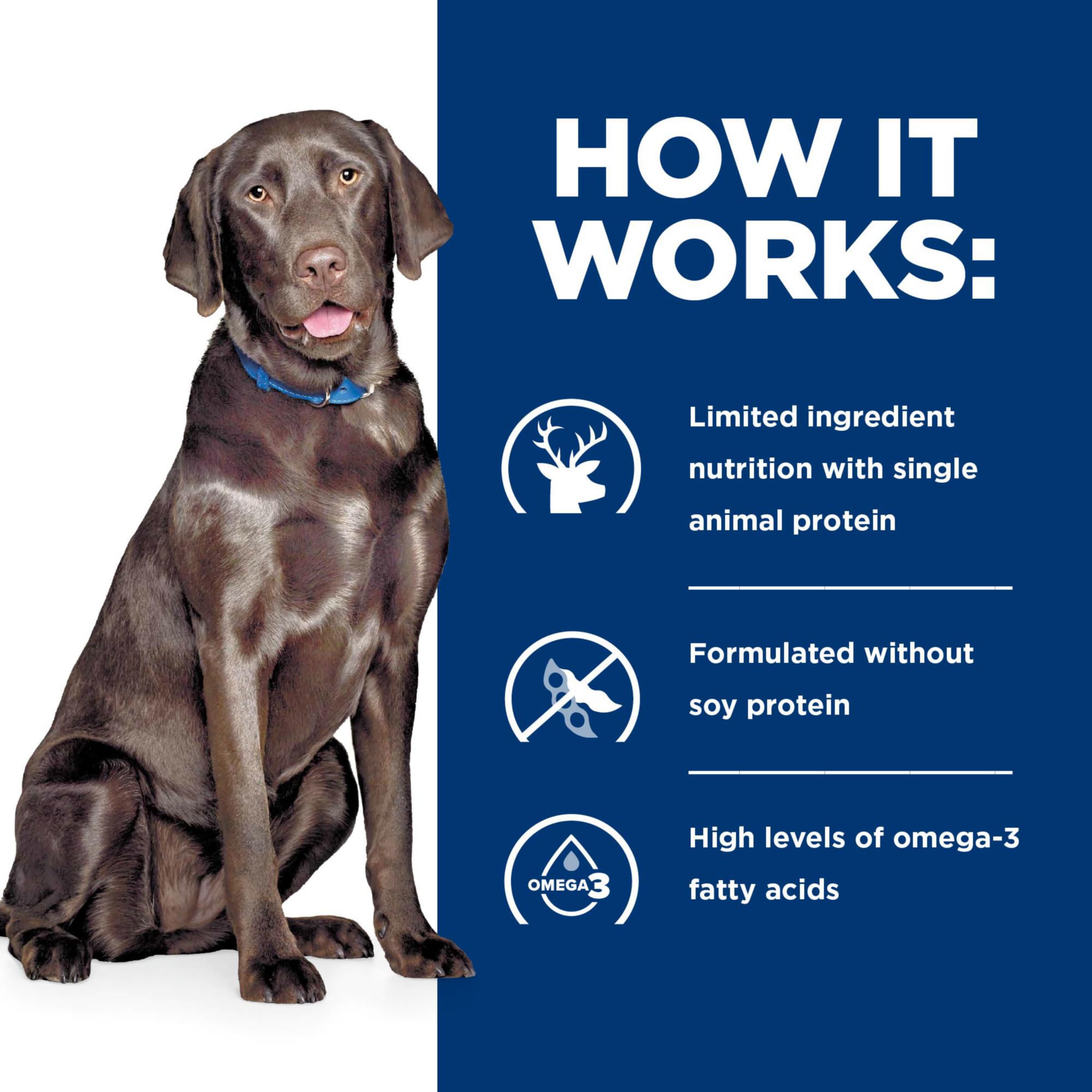 Hills Prescription Diet d/d Food Sensitivities Grain Free Potato & Venison Flavor Dry Dog Food, Veterinary Diet, 25 lb. Bag