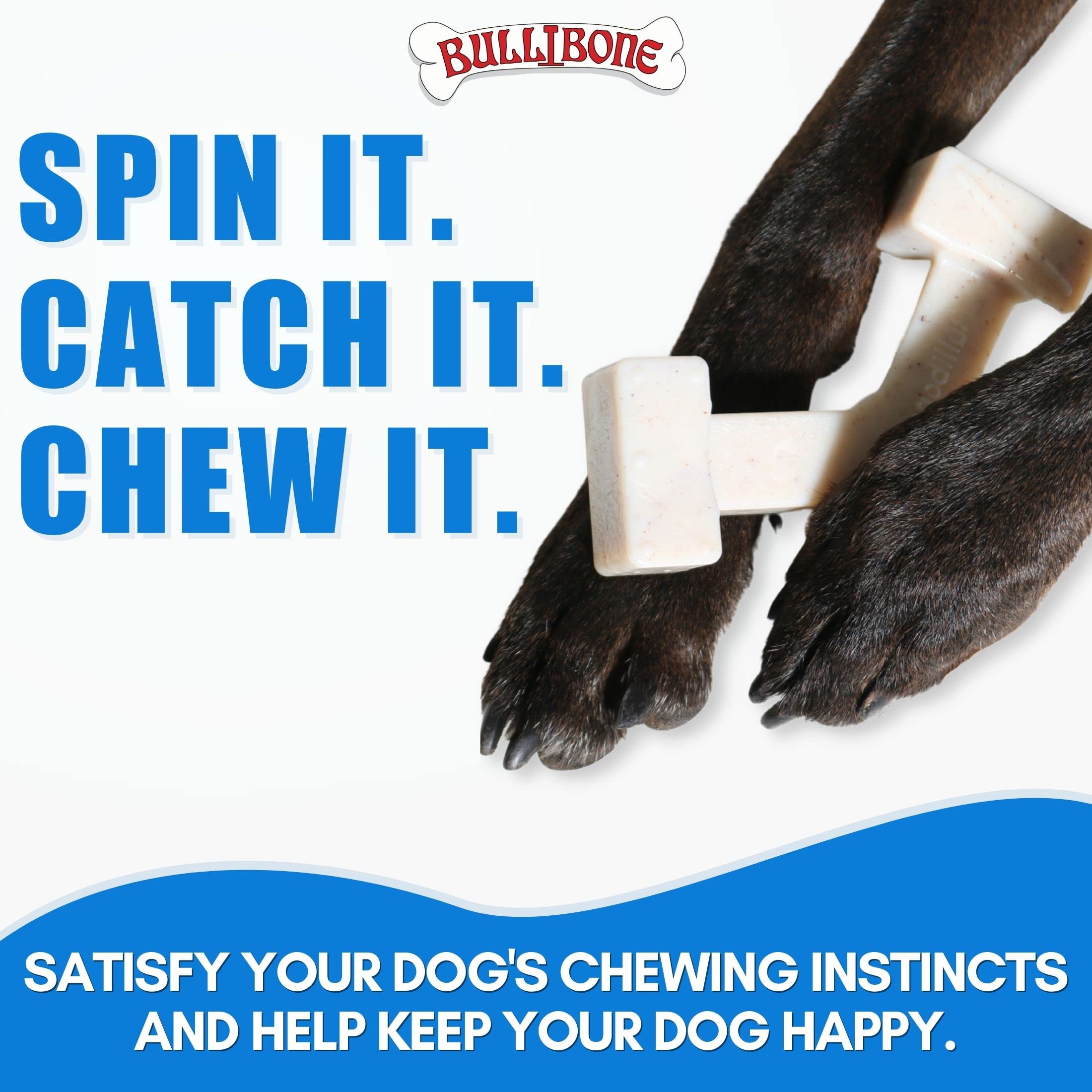 Bullibone Nylon Dog Chew Toy Spin-A-Bone - Interactive Dog Toy, Triggers Natural Instincts, And Improves Oral Health