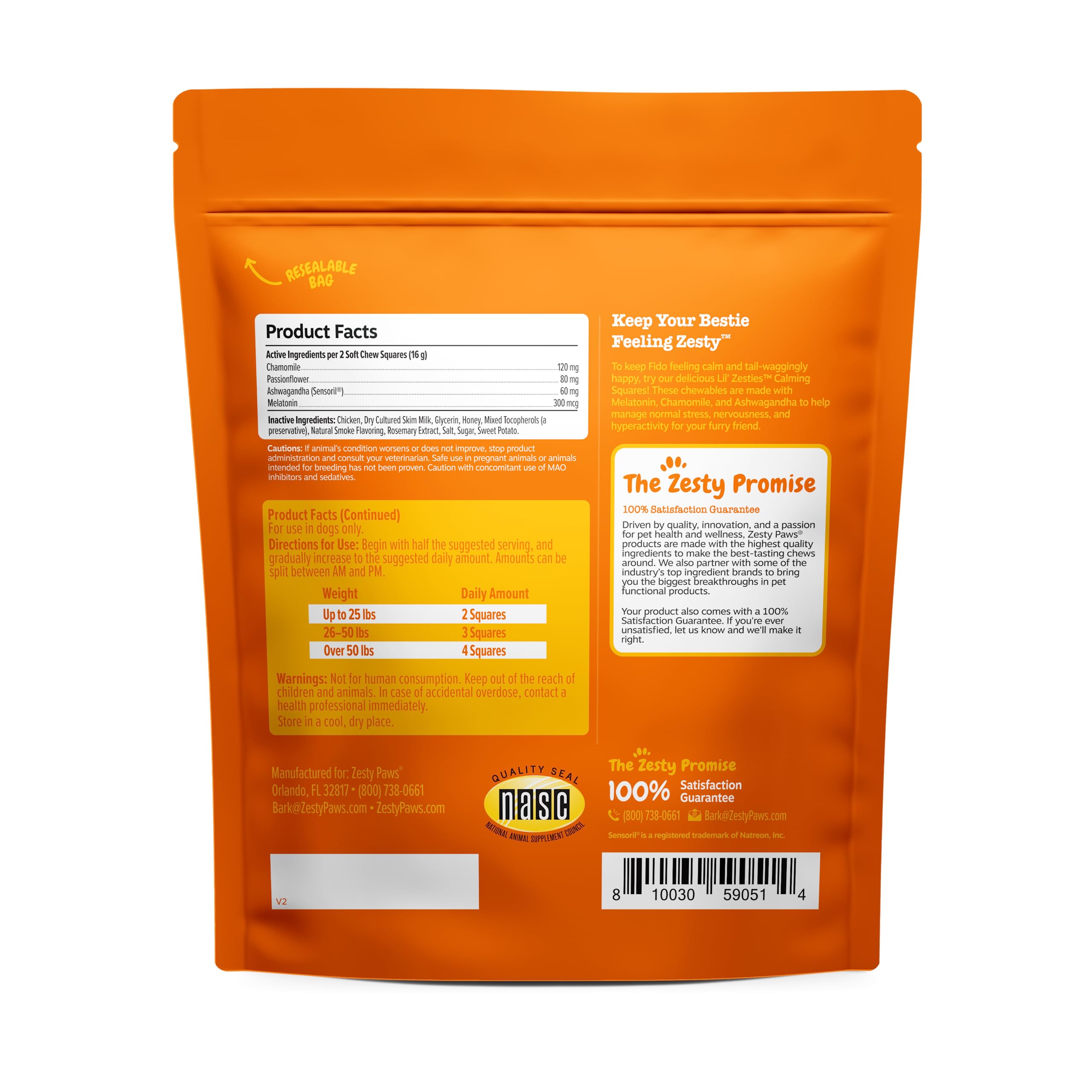 Zesty Paws Flavored Soft Chews - Calming for Dogs Anxiety Composure Relief with Ashwagandha Melatonin Chamomile Passionflower Do