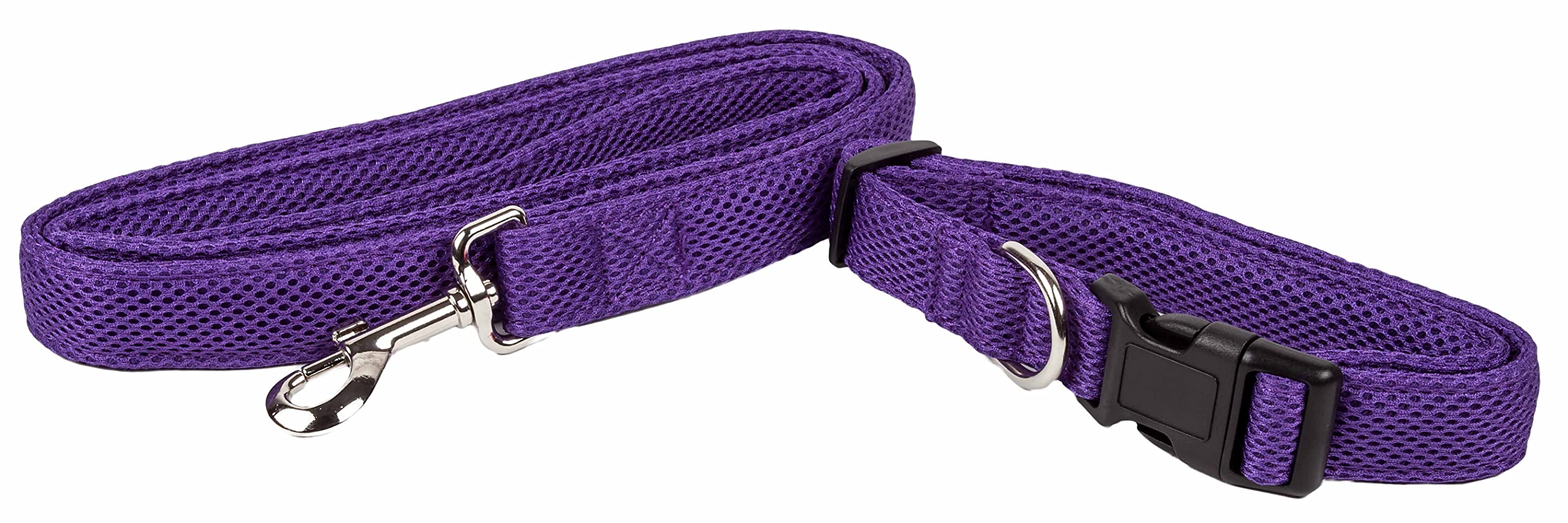 Pet Life  Aero Mesh 360 Degree Dual Sided Comfortable and Breathable Adjustable Fashion Mesh Dog Collar and Dog Leash for Smal