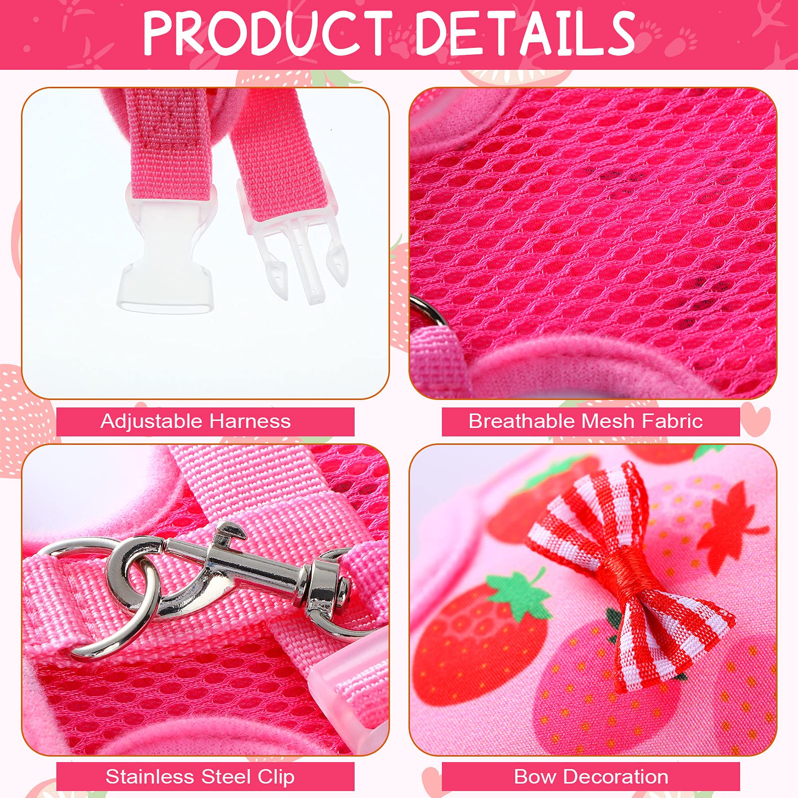 Frienda 2 Pieces Adjustable Chicken Harness And Leash Set Comfortable Elastic Hen Vest Breathable Halloween Harness For Hens Duc