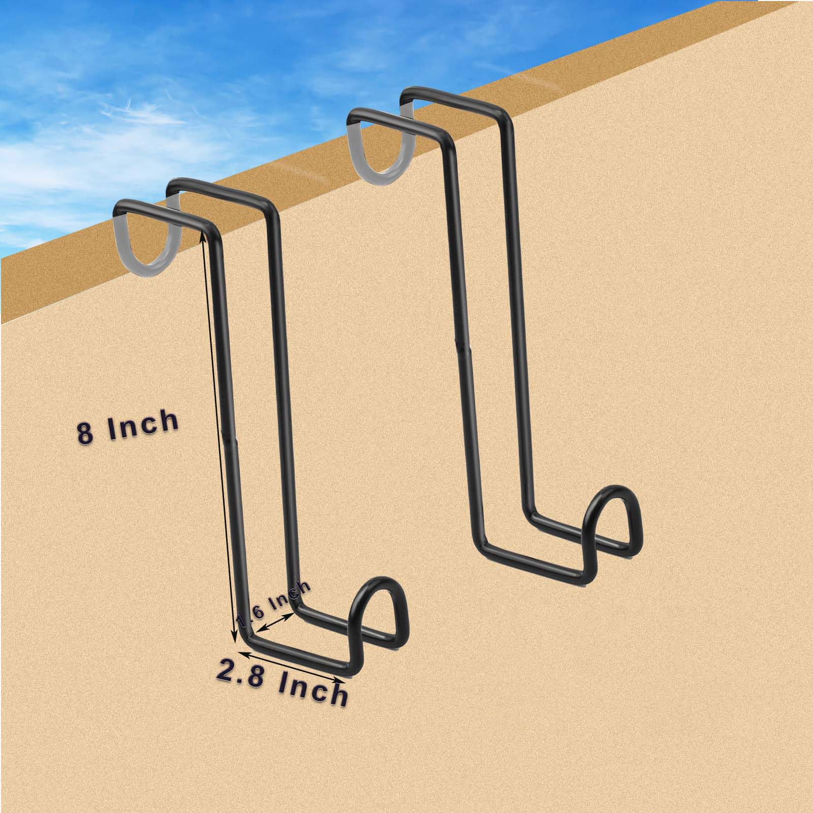 Hdyegy 6Pack 8 Inch Tack Hook Heavy Duty Metal Over Rail Tack Hooks Stall Hooks For Hanging Horse Bridles Halters And Buckets