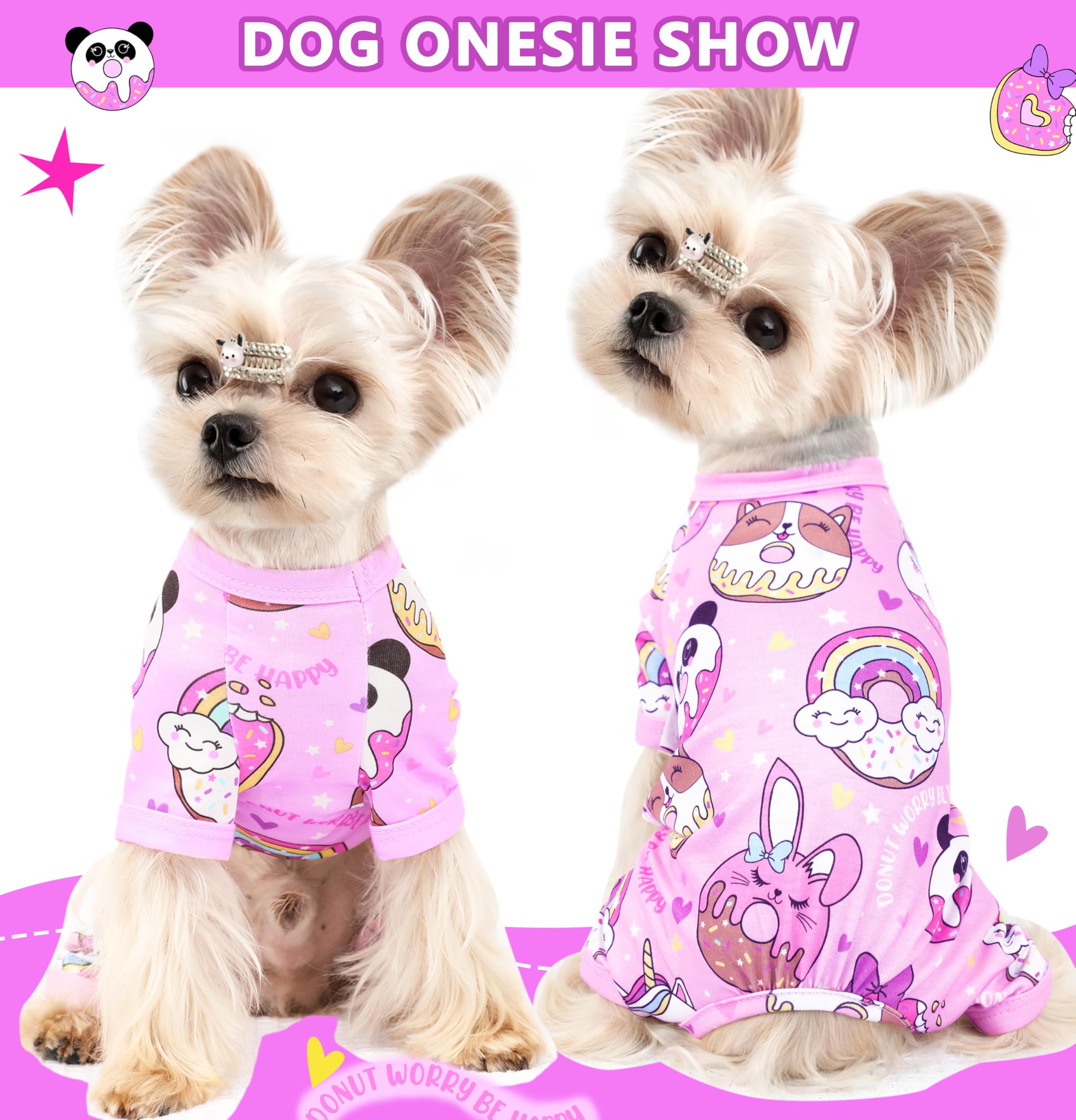 Dog Pjs Xs~Xxl Small Medium Dog Clothes Cute Puppy Pajamas Doggie Onesie For Summer Bright Patterns Pet Clothes Cat Onesie 4-Leg