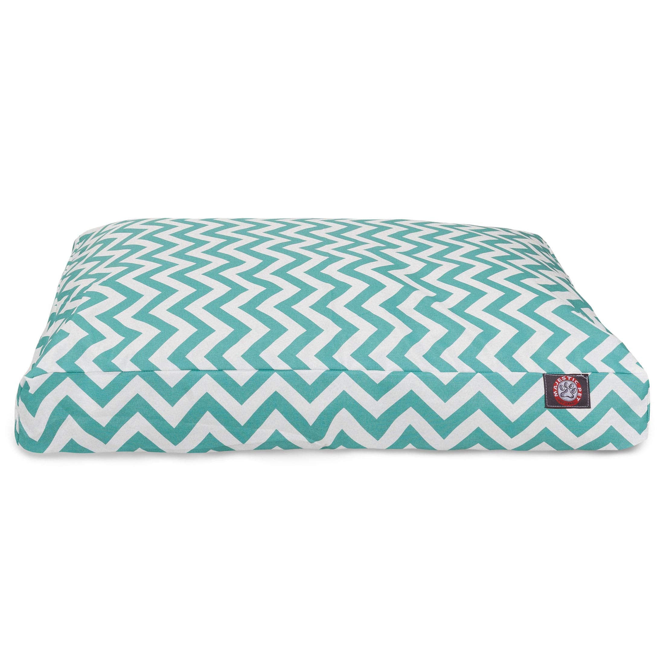Teal Chevron Extra Large Rectangle Indoor Outdoor Pet Dog Bed With Removable Washable Cover By Majestic Pet Products