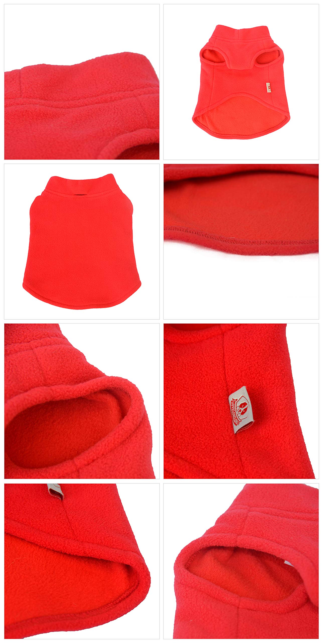 Dog Winter Vest Warm Breathable Dog Polar Fleece Vest Jacket, Lightweight Winter Coat With Leash Neck Hole For Small Medium Large Dogs Red Xl