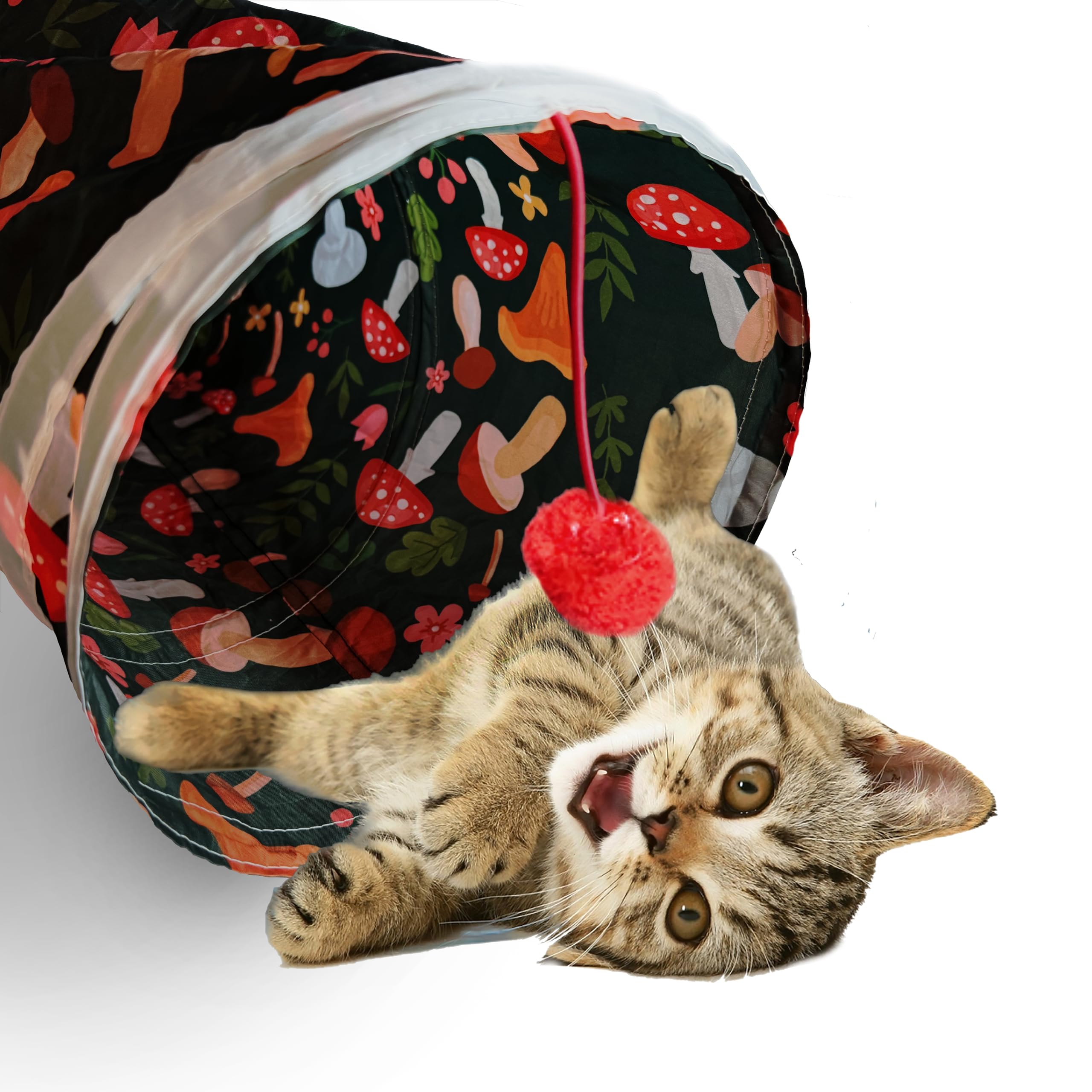 Cat Tunnel, 2-Way Cat Tunnels for Indoor Cats, Collapsible Cat Play Tunnel, Interactive Toy Maze Cat House with 2 Play Ball for