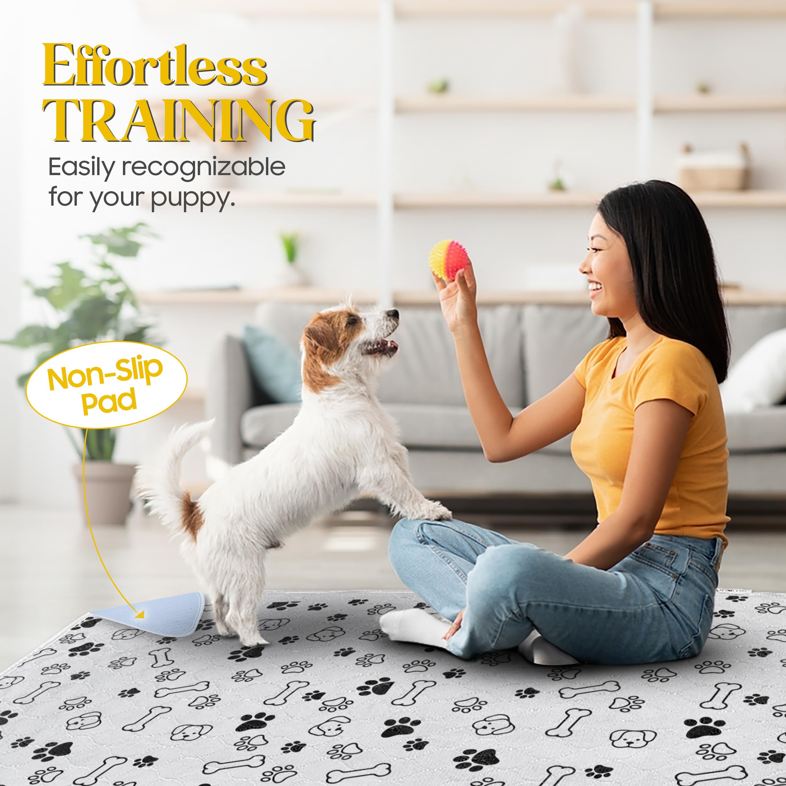 Littleliner 2 Pack 31   X36    Washable Pee Pads For Dogs With Grooming Glove, Non-Slip Puppy Pads, Absorbent & Pleasant Endure