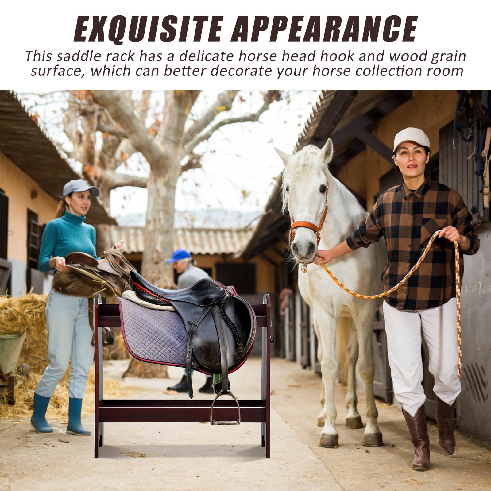 Threehoney Pine Wood Saddle Rack Saddle Stand For English And Western Saddles Horse Tack Organizers Horse Supplies Accessories E