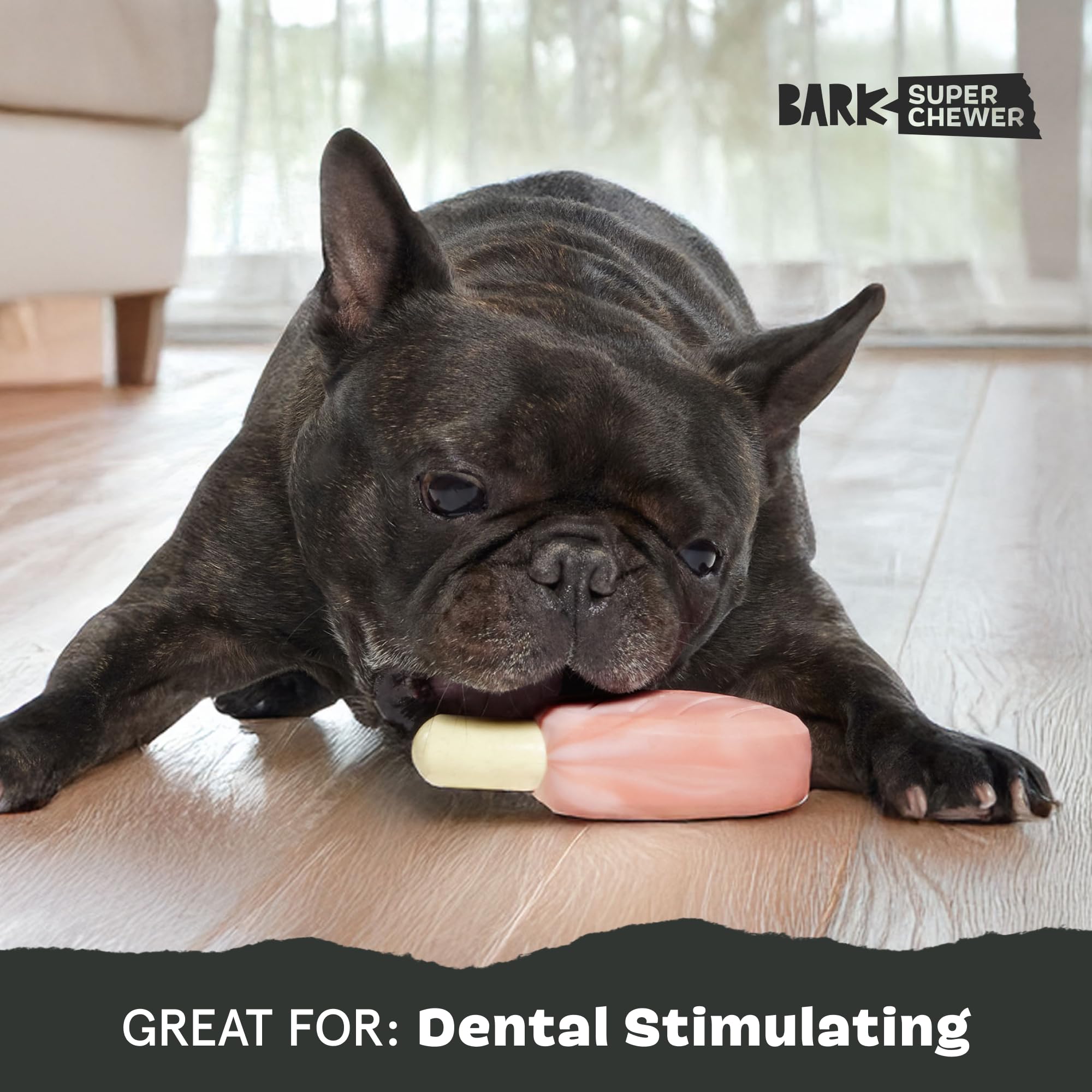 Barkbox Pork Chomp Dog Toy For Durable Tough Nylon Construction With A Gnaw-Friendly Texture, Perfect For Long-Lasting Chewing F