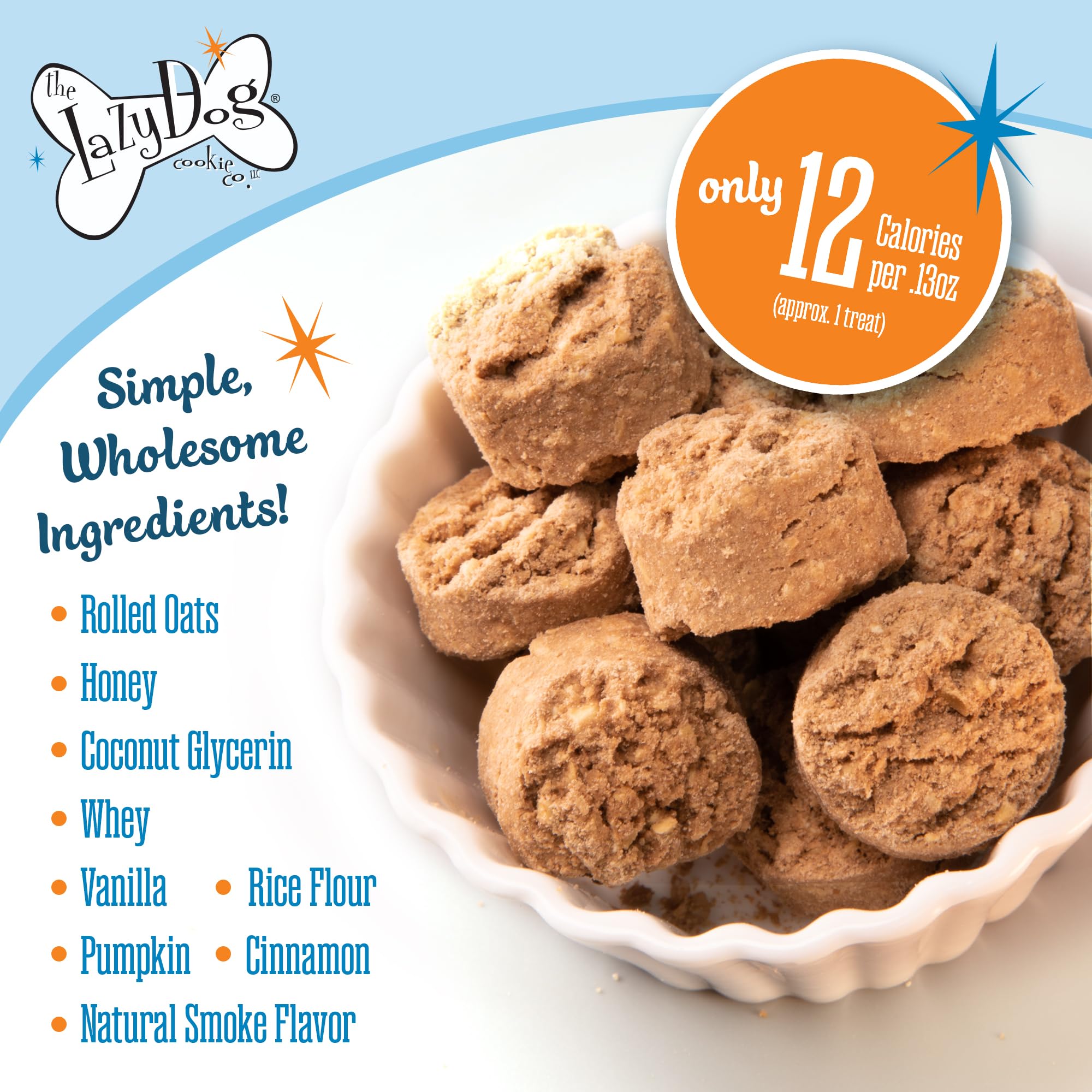 The Lazy Dog Cookie Co. Soft Dog Treats, Mutt Mallows My Little Pumpkin, for Small, Medium and Large Dogs, Wheat-Free, Baked in