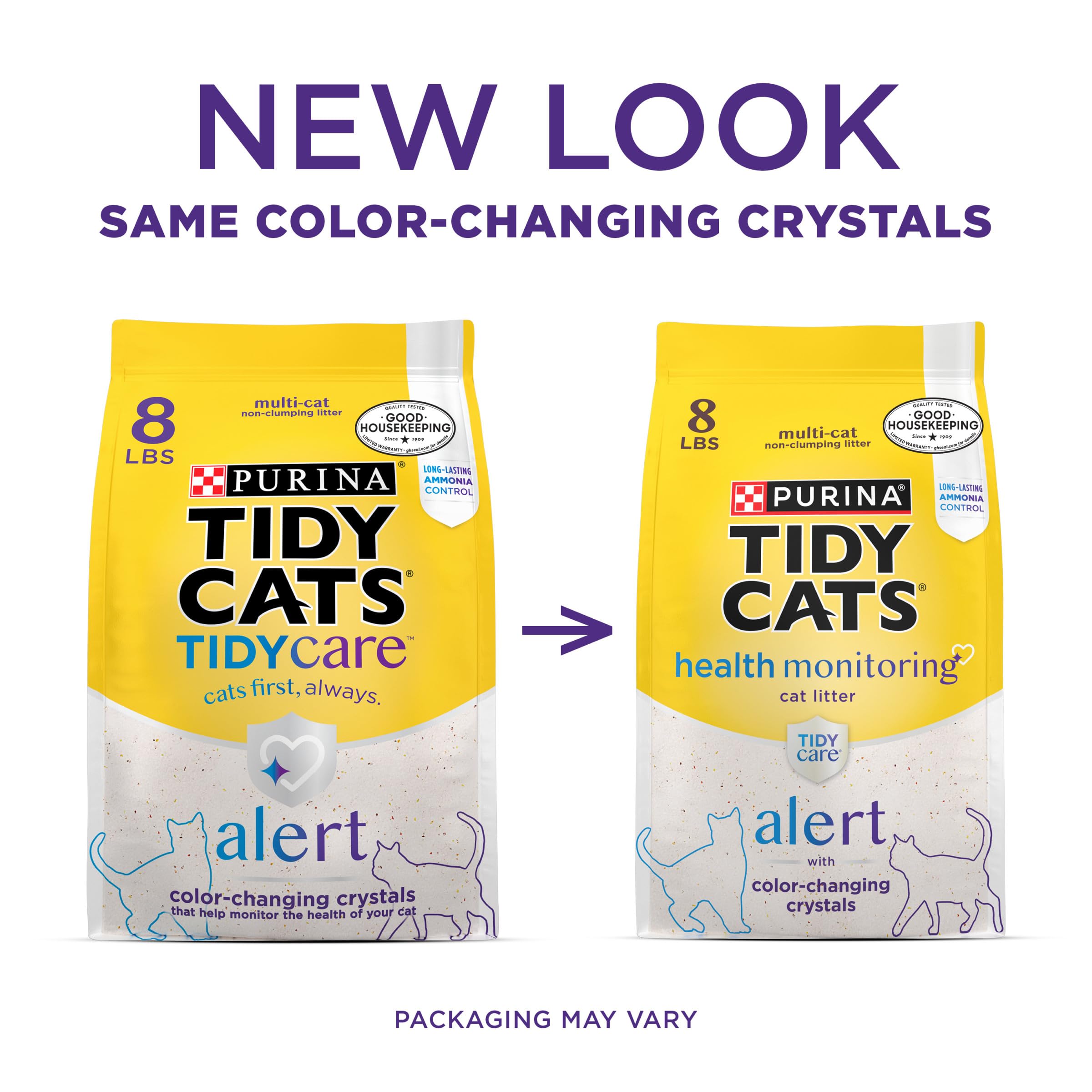 Purina Tidy Cats Tidy Care Alert Cat Health Monitoring Non Clumping Cat Litter With Silica Crystals - 8 Lb. Bag