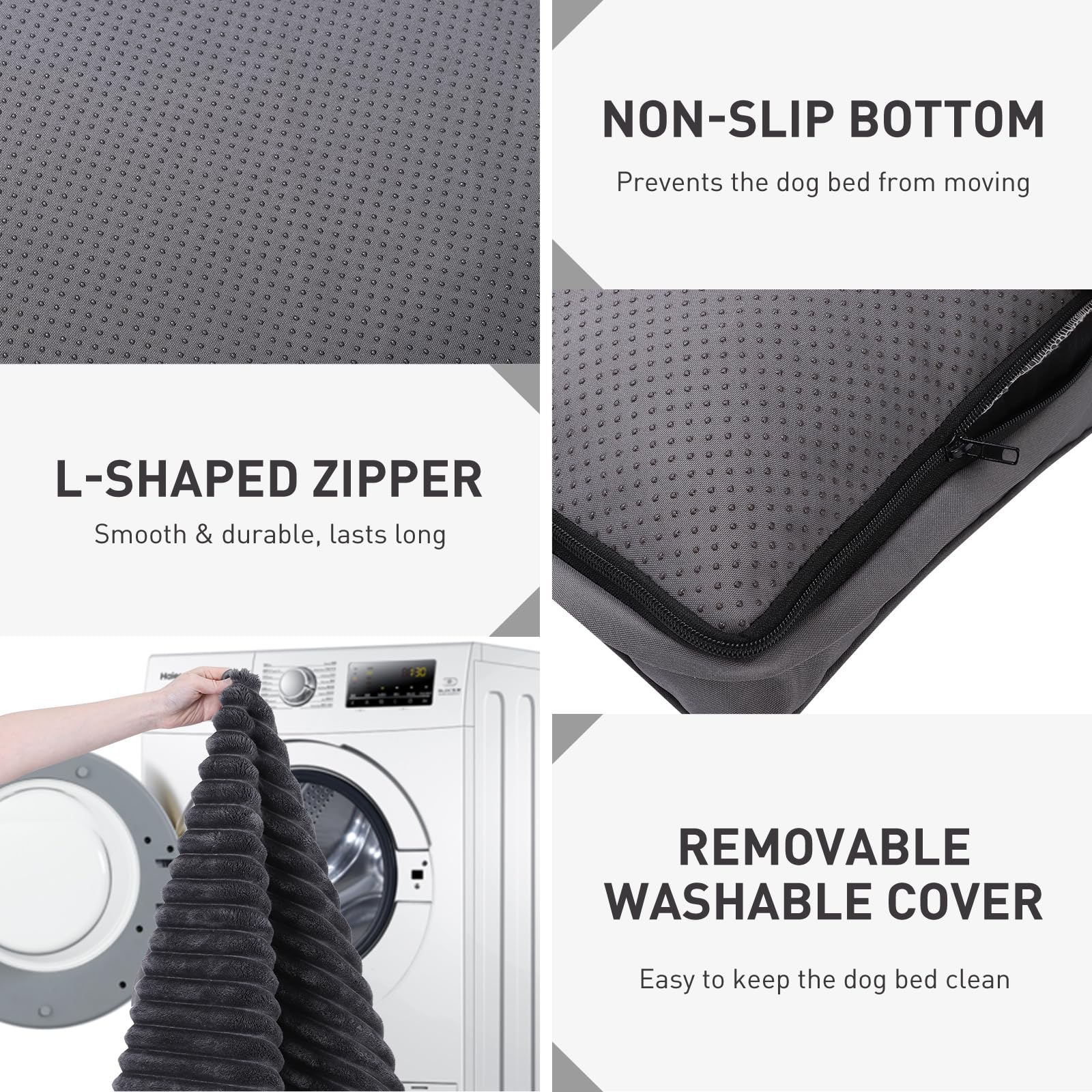 Vonabem Extra Large Dog Bed Washable With Removable Cover Waterproof, Dog Crate Bed For Xl Xlarge Dogs, Fluffy Flannel Pet Beds