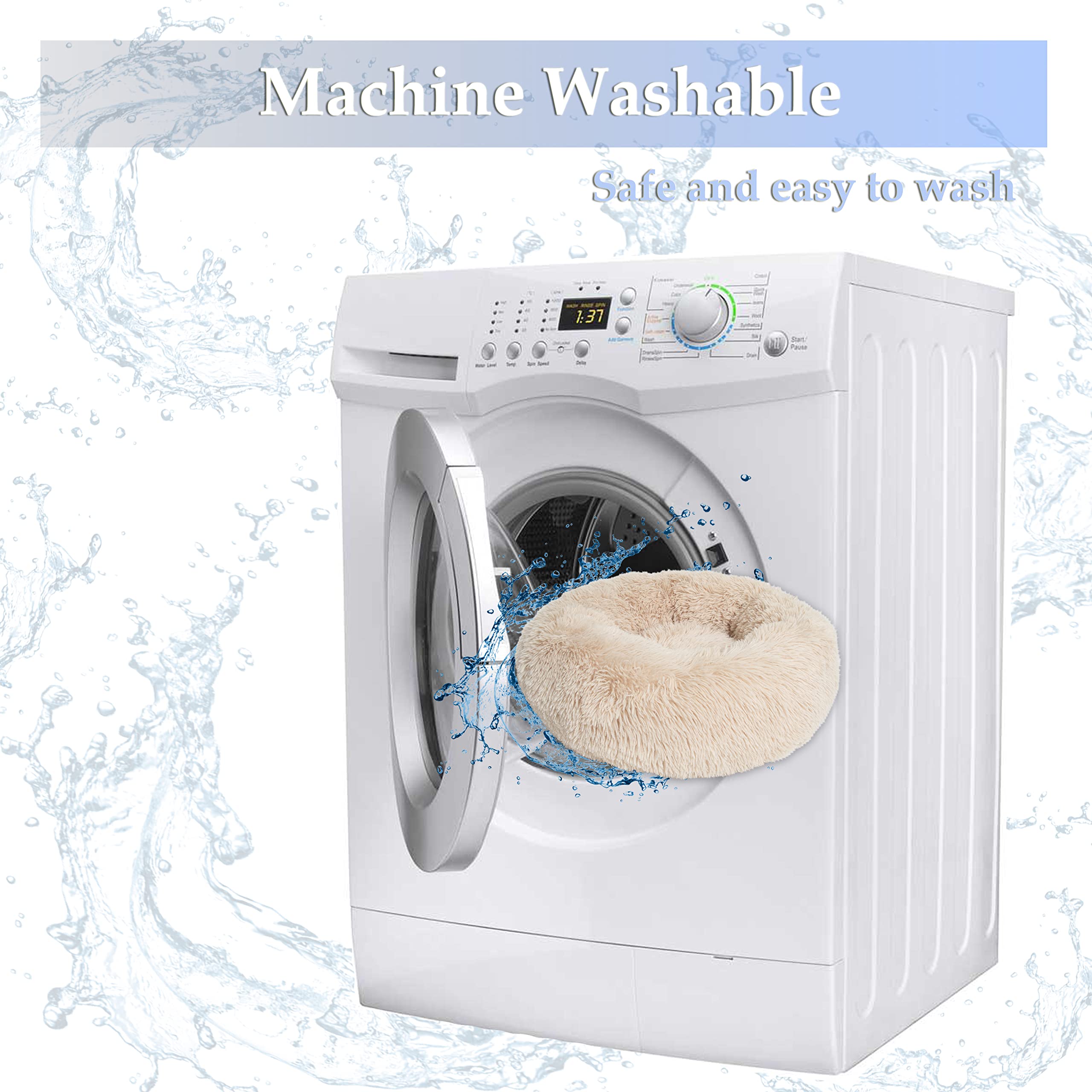 Small Dog Bed Calming Dogs Bed For Small Medium Large Dogs Anti-Anxiety Puppy Bed Machine Washable Warming Cozy Soft Pet Round B