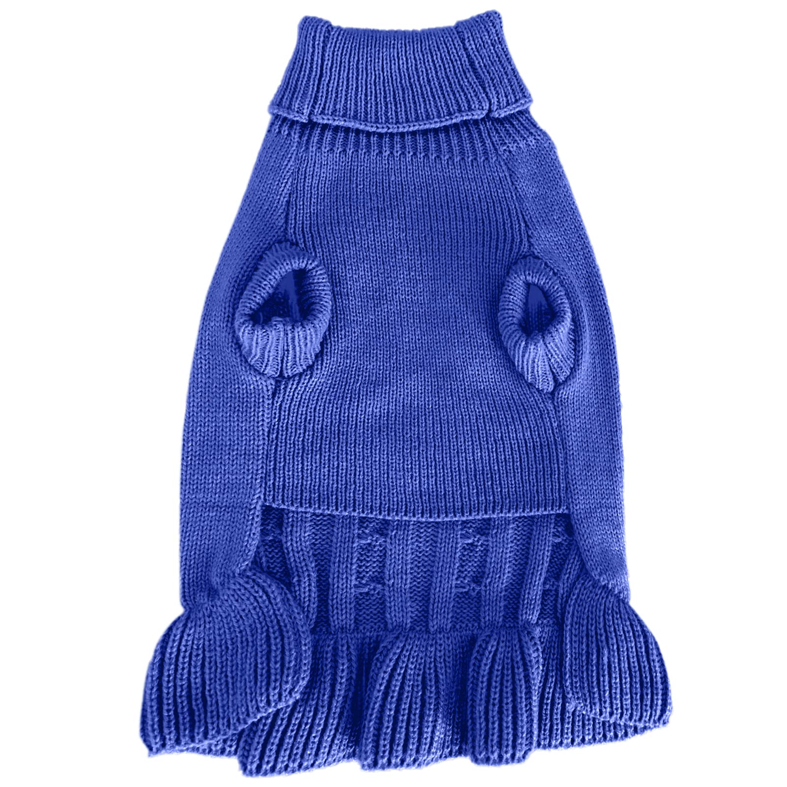 Chborchicen Small Dog Sweaters Knitted Pet Cat Warm Dog Sweatshirt Winter Clothes Kitten Puppy Sweater (S, Dress-Dark Blue)