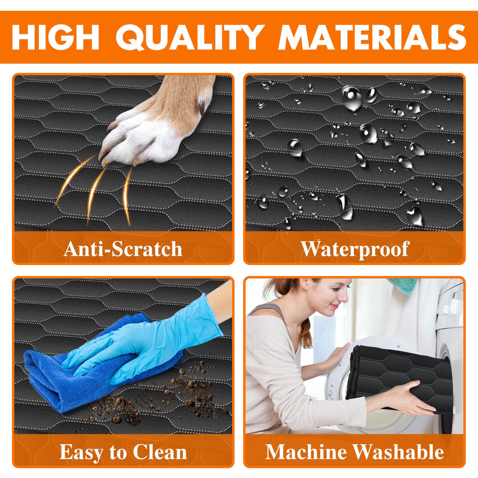 Neckory Dog Back Seat Cover, Waterproof Scratch Proof Nonslip Dog Hammock For Car, Car Seat Cover For Back Seat With Sanitary Pa