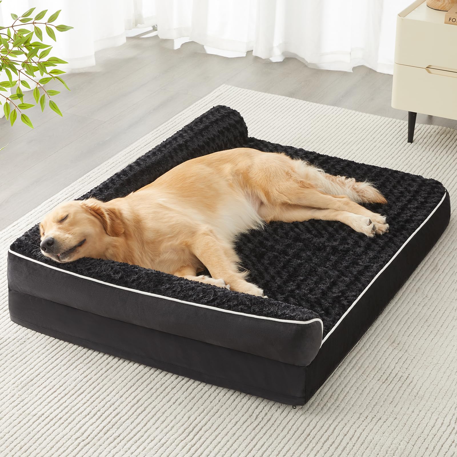 Bfpethome Orthopedic Dog Beds For Large Dogs-Waterproof Sofa Pet Bed With Removable Washable Cover,Big Dog Bed With Waterproof L