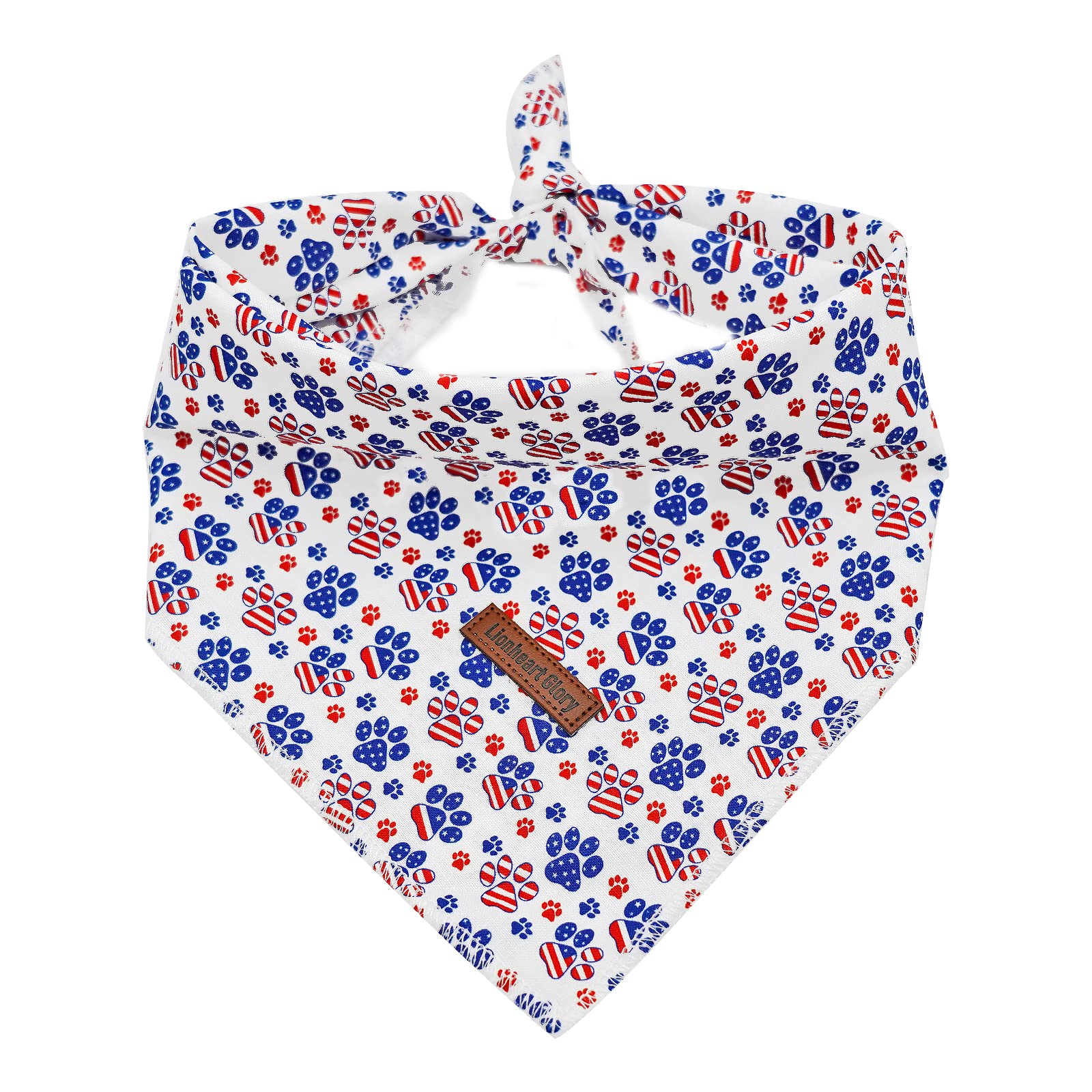 Lionheart Glory American Dog Bandana 1 Pack Washable Soft Dog Scarf, Square Adjustable Dog Bandanas For Medium Large Dogs