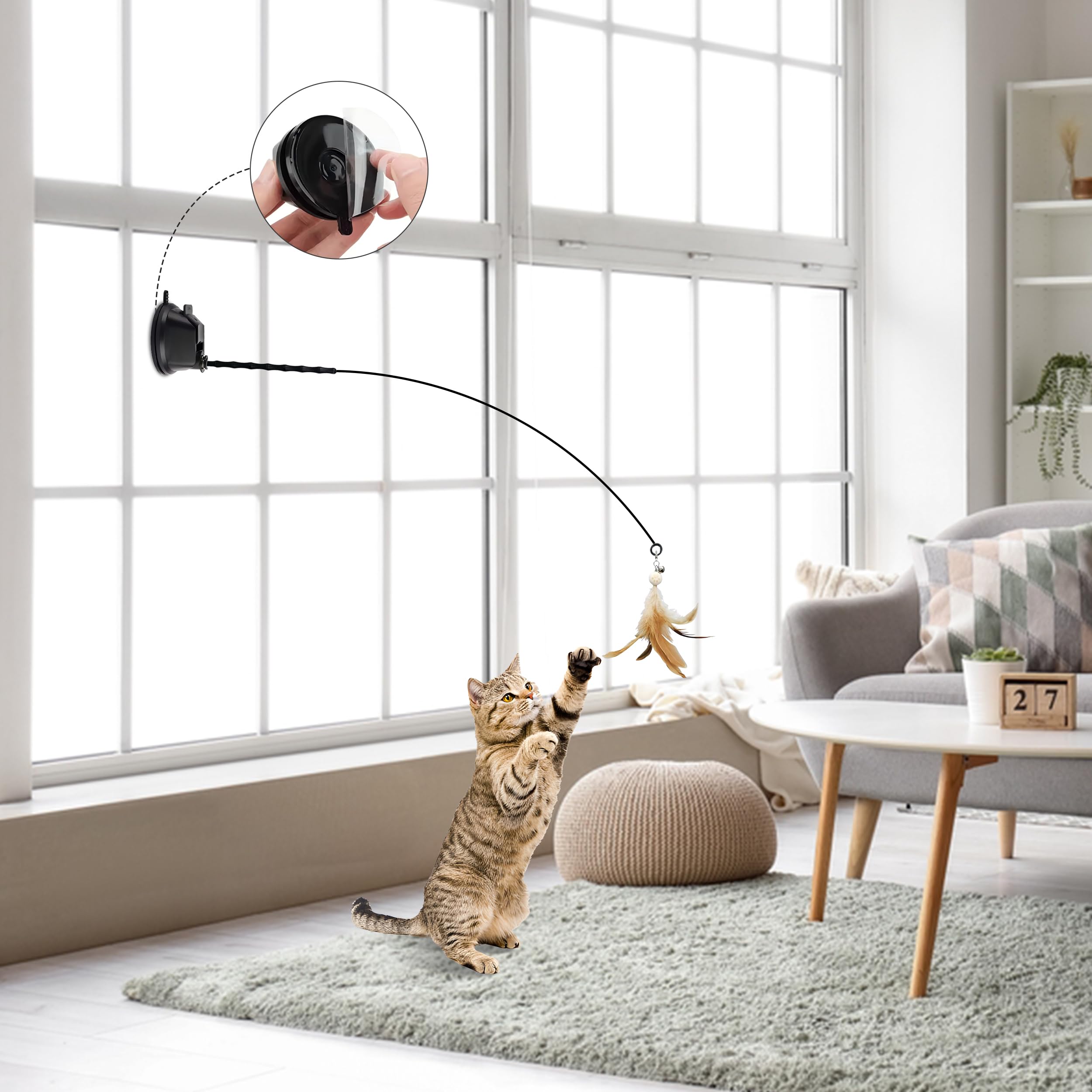 Cutie Paw Pal Double Sided 3M Adhesive Sticky Pads - 7 Cm - 10 Pack - Strong Adhesive For Suction Cup Cat Toys - Compatible With