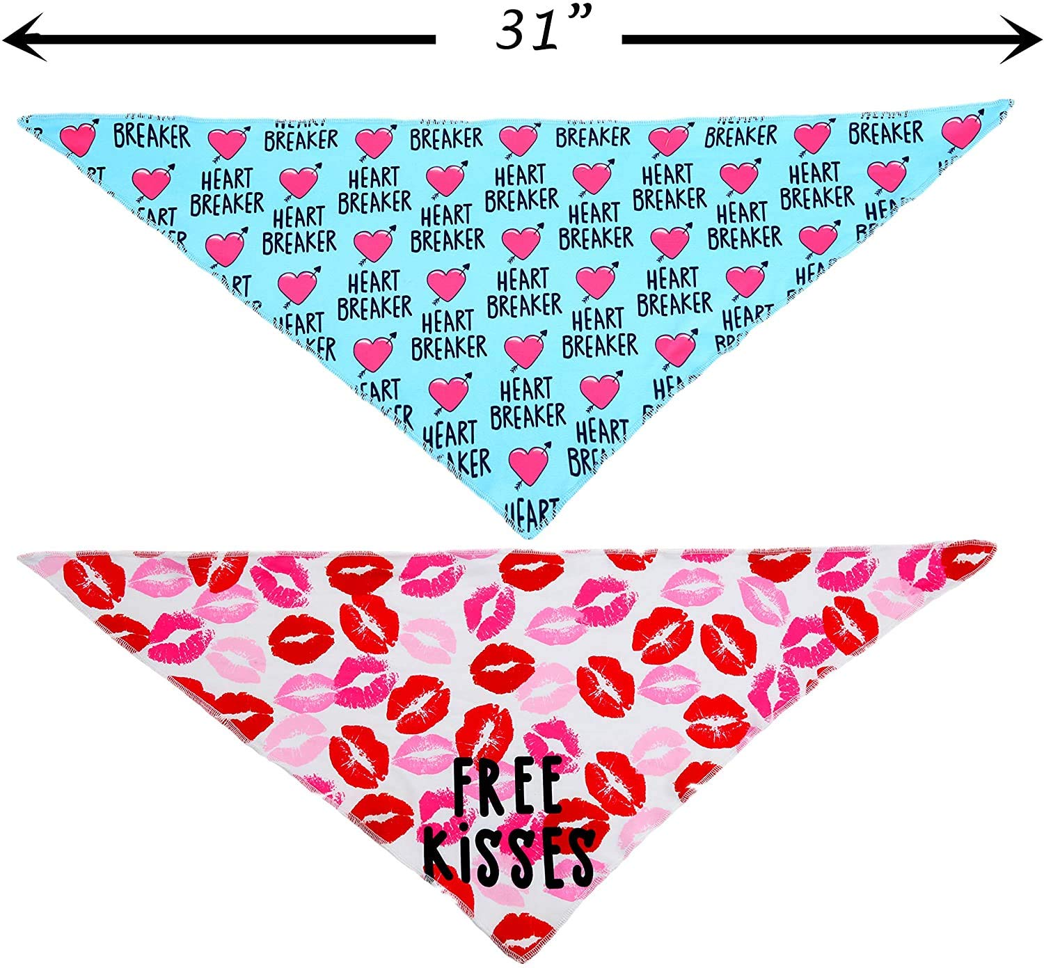 Valentines Day Dog Bandana, 4 Pack Pet Valentine Scarf For Small Medium Large Dogs