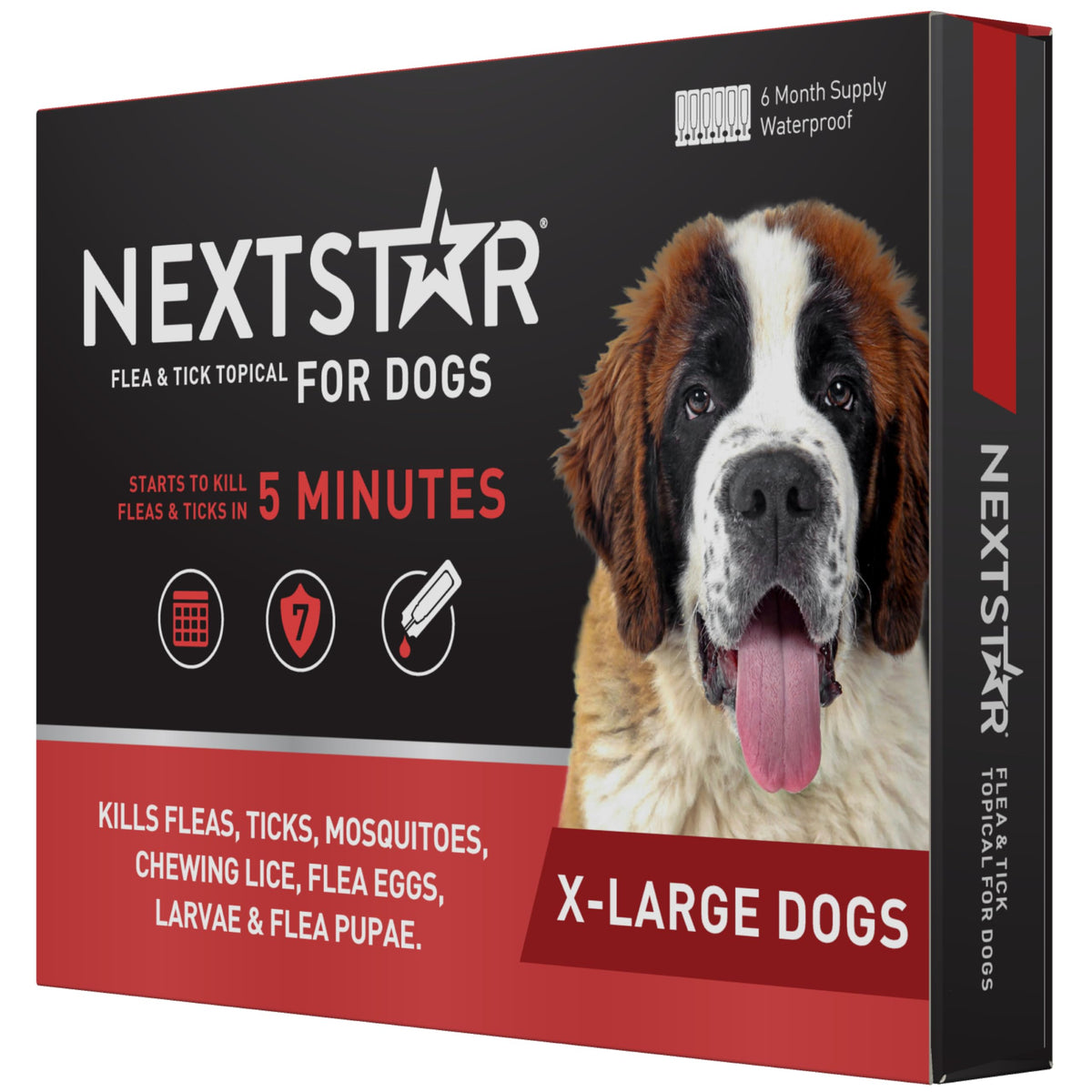Nextstar Flea And Tick Prevention For Dogs, Repellent, And Control, Fast Acting Waterproof Topical Drops For Extra-Large Dogs, 6