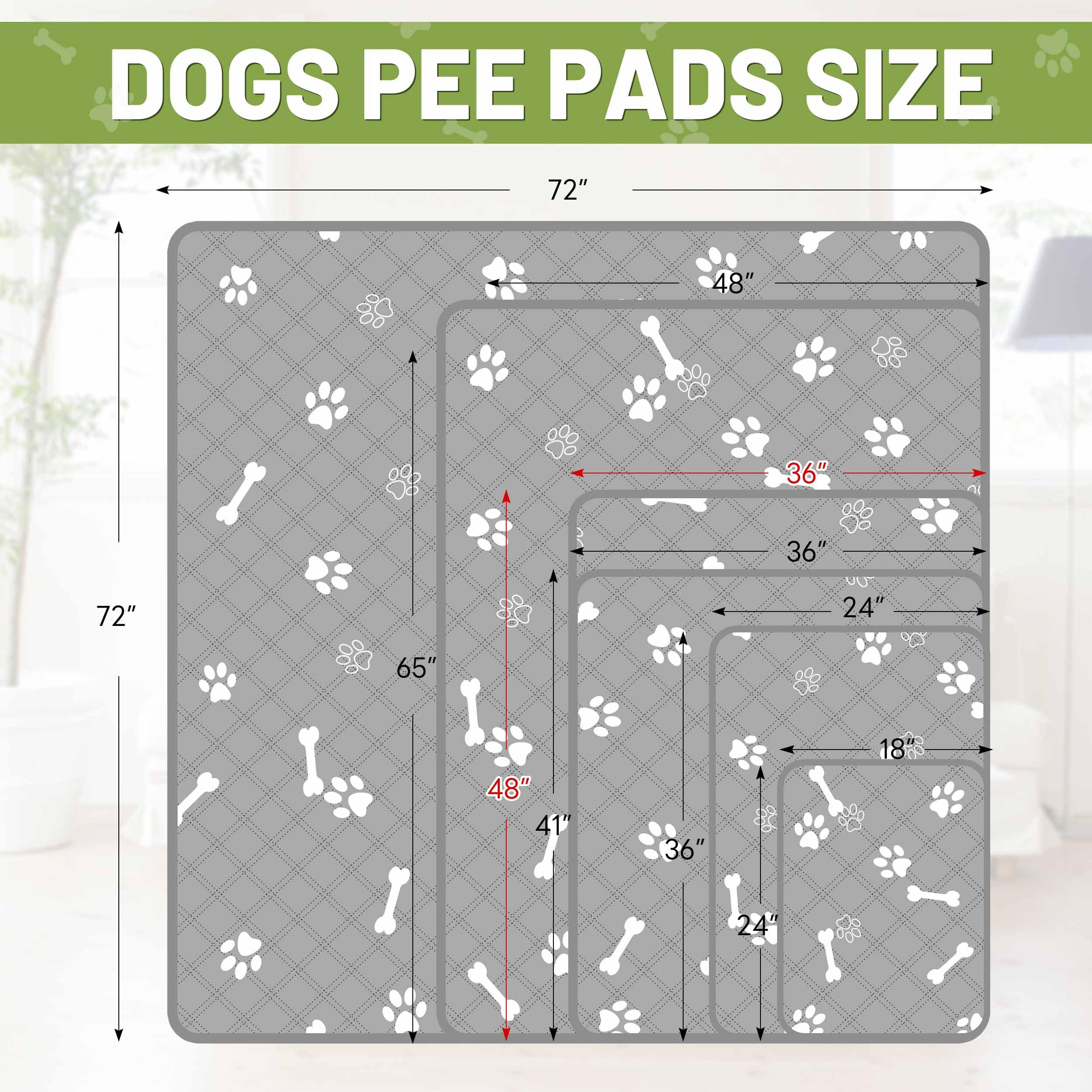 Patiencet Washable Pee Pads For Dogs, 36' X 48' Reusable Puppy Pads With Super Absorbent, 2 Pack Puppy Potty Pads With Waterpr