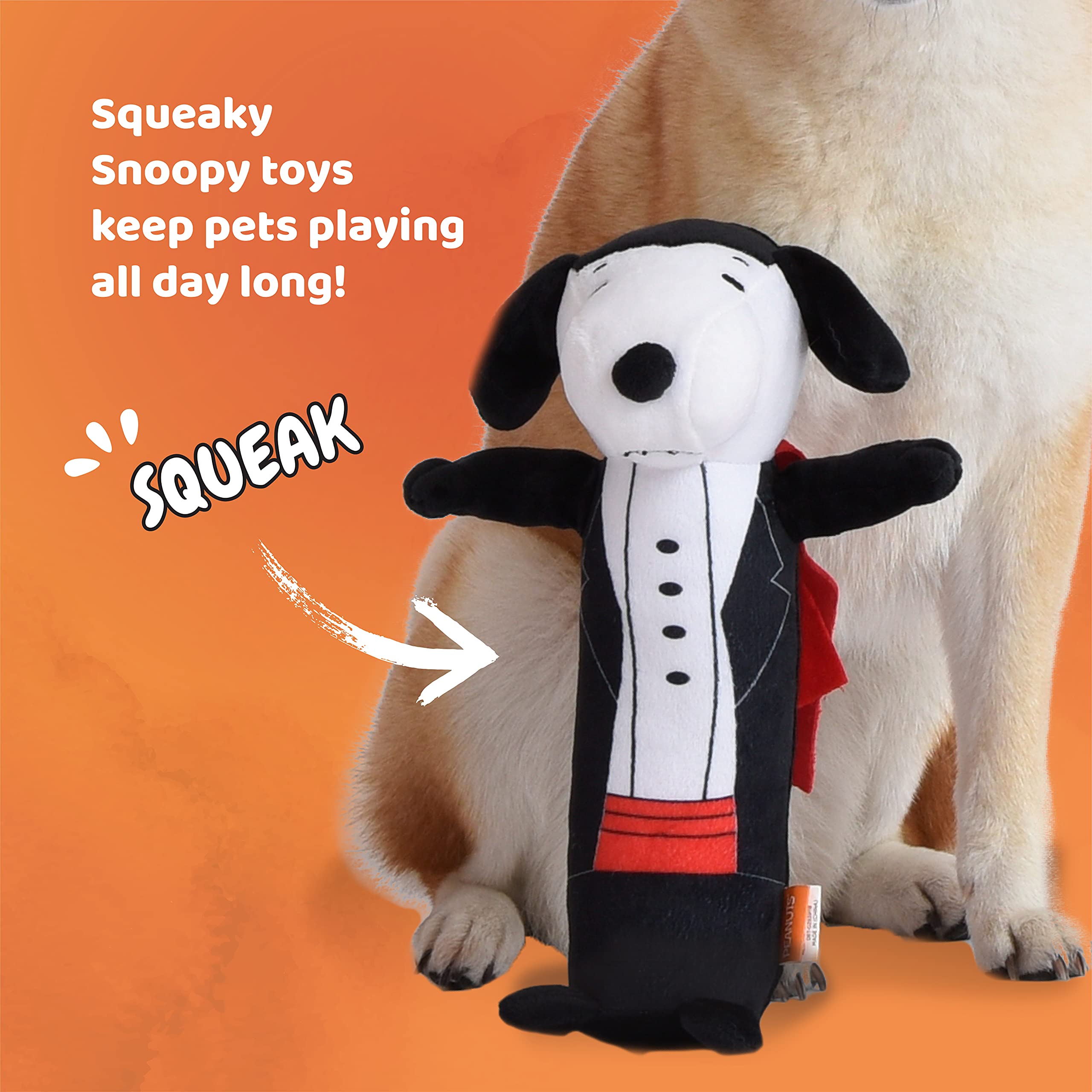 Peanuts For Pets 24' Charlie Brown Halloween Snoopy Dracula Bobo Body Plush Figure Dog Toy With Squeaker | Snoopy Plush Dog Toys, Halloween Dog Toys | Squeaky Dog Toys - Stuffed Dog Toys For All Dogs
