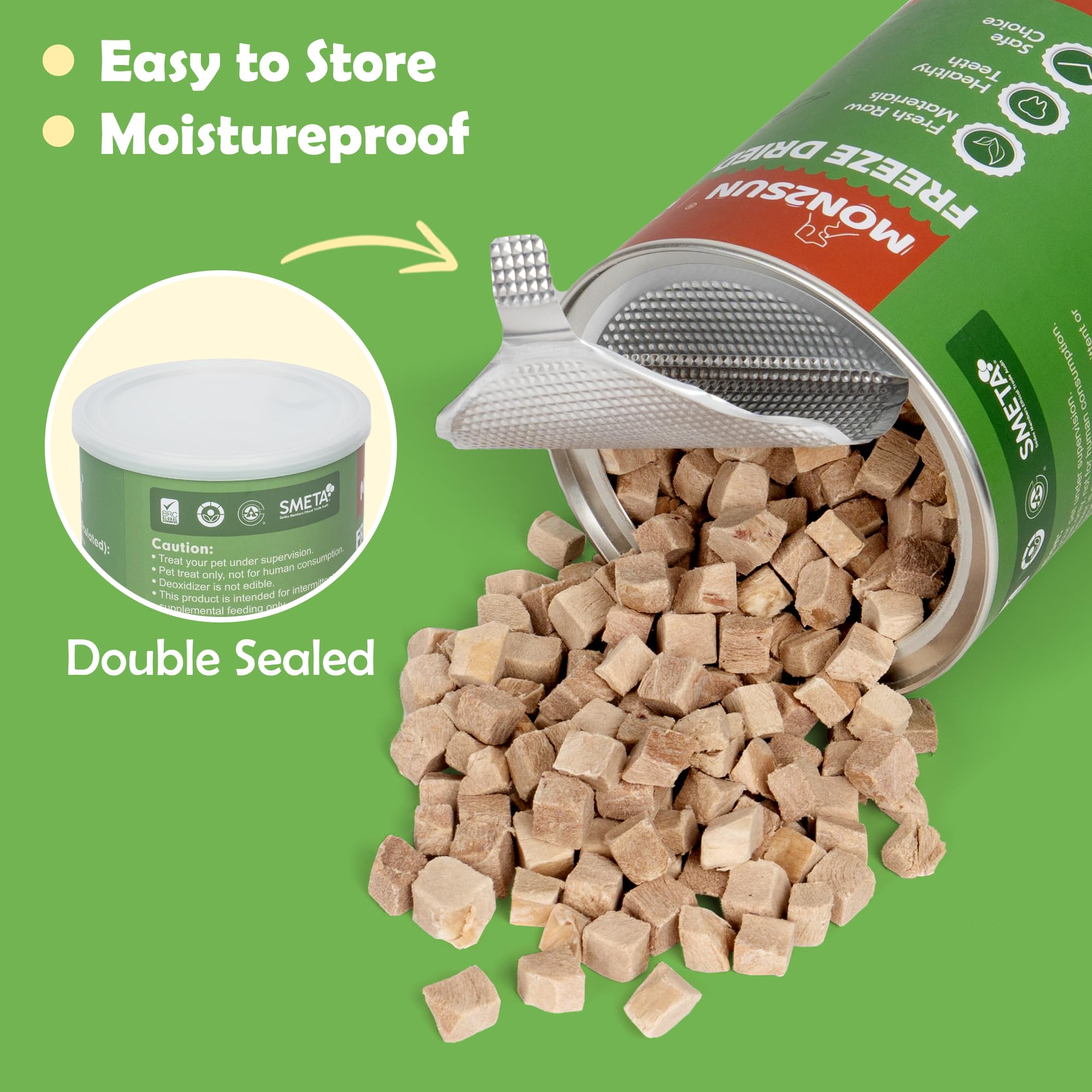 MON2SUN Freeze Dried Duck Cat and Dog Treats, Single Ingredient Natural and Healthy Dog Snacks, High Protein Training Treats & F