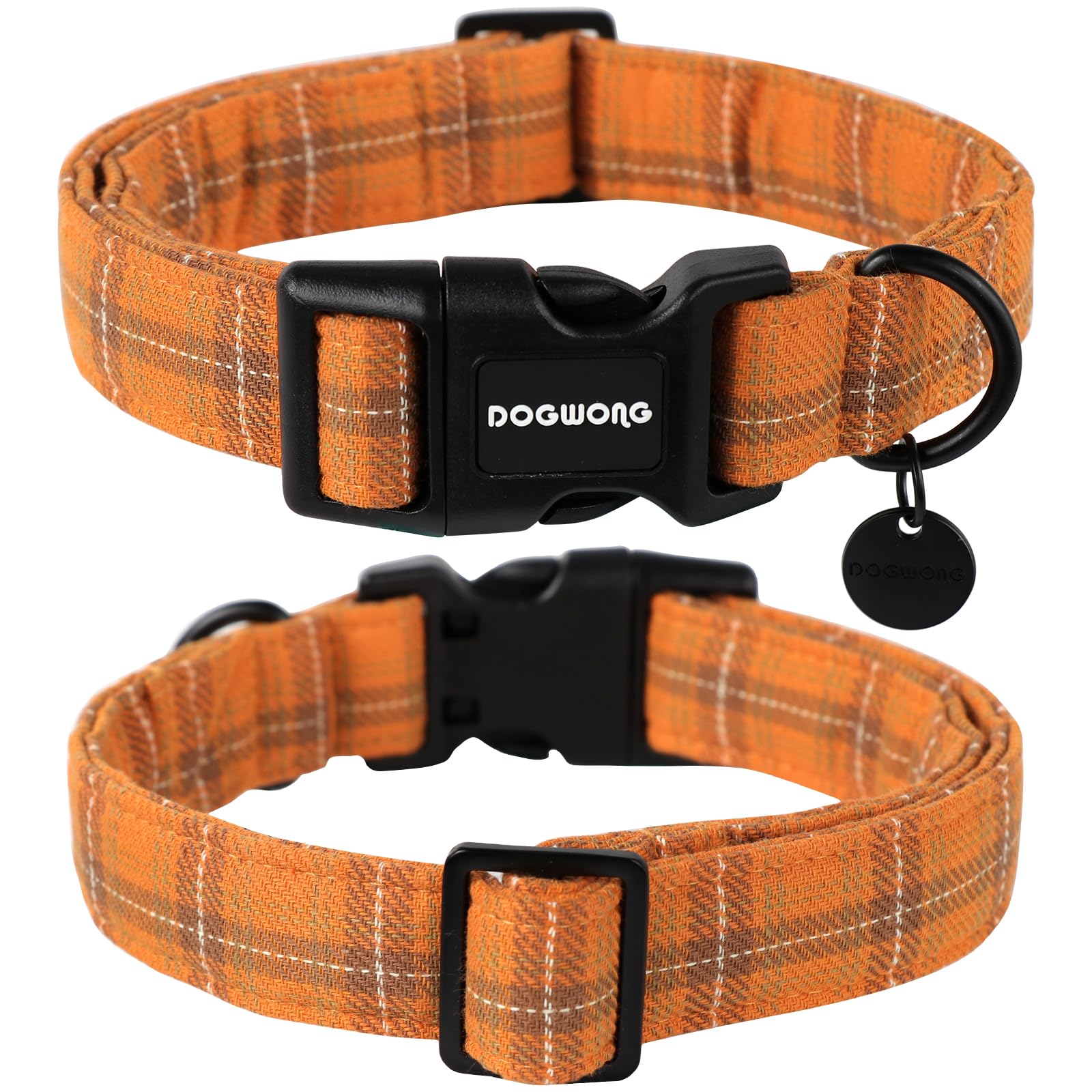Dogwong Cotton Dog Collar, Heavy-Duty Fall Dog Collar Durable Soft Fabric Pet Dog Collar Cute Halloween Puppy Necklace For Small Medium Large Dog