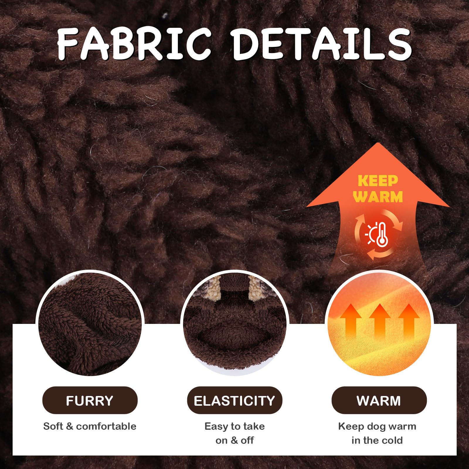 Fleece Dog Sweater Hoodie Warm Fuzzy Velvet Sweaters Winter Clothes For Small Dogs Girl Boy (Brown Plaid, Small)
