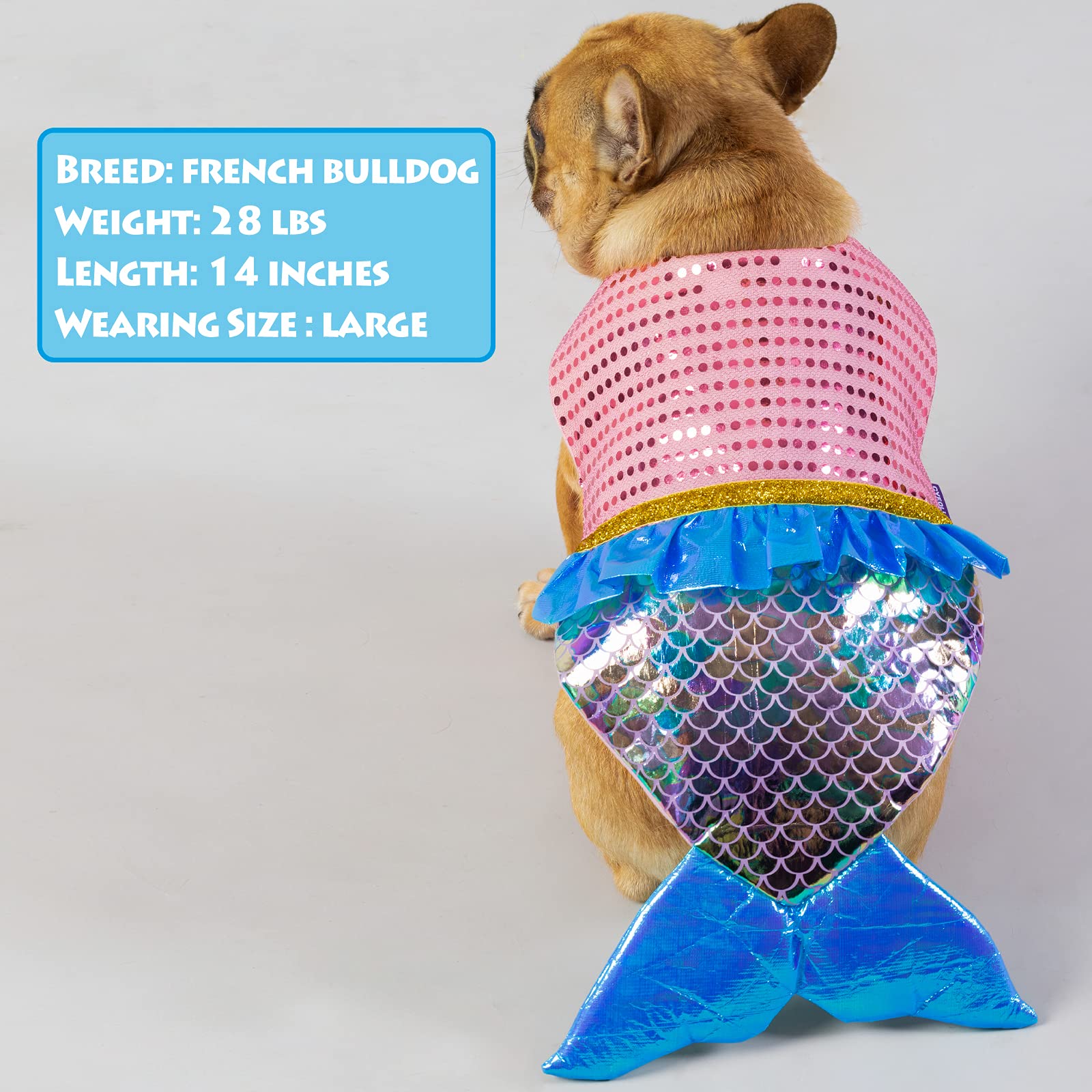 Cyeollo Dog Costumes For Large Dogs Sparkly Mermaid Cosplay Dog Clothes Dog Costme Birthday Party Outfit Dog Halloween Costumes Large Breed Size Xl