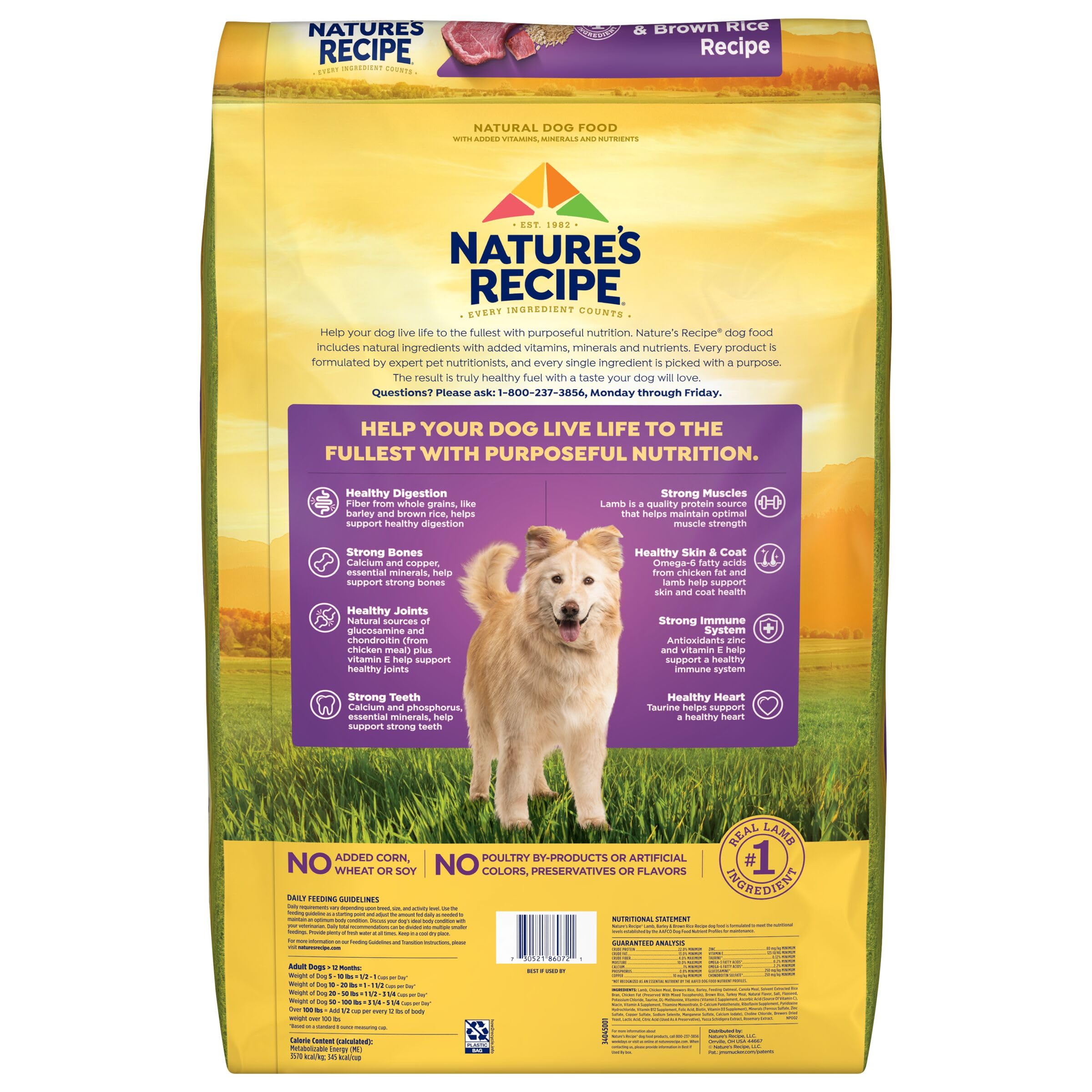 Natures Recipe Lamb, Barley & Brown Rice Recipe Dry Dog Food, 34 lb. Bag